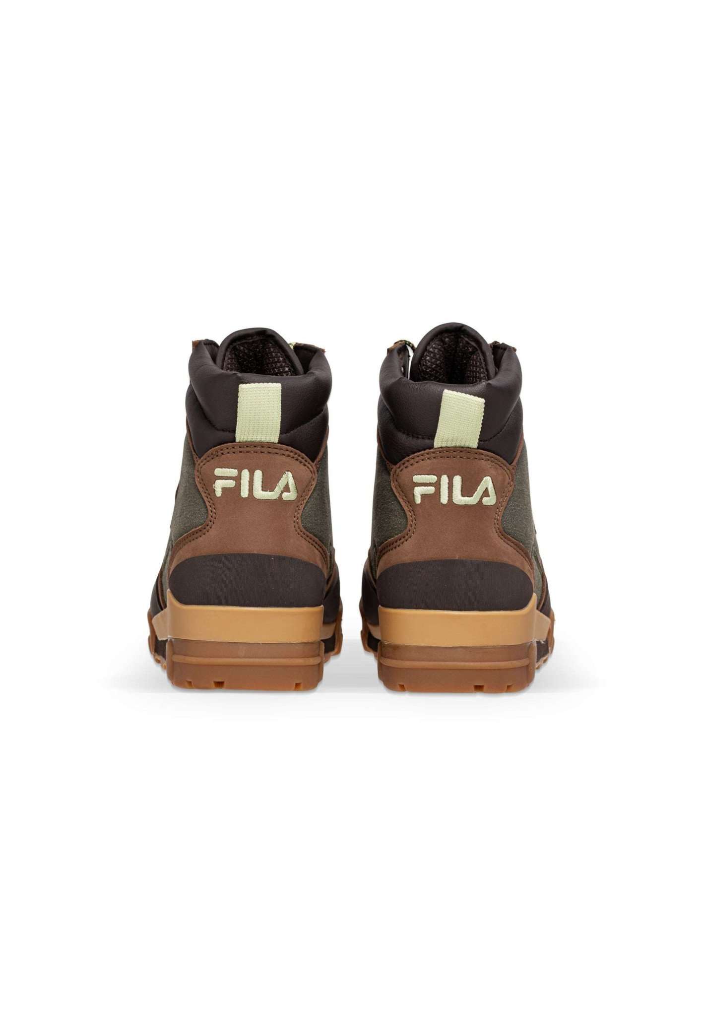 Grunge II Cvs Mid in Partridge-Shadow Lime Trekking Shoes Fila   