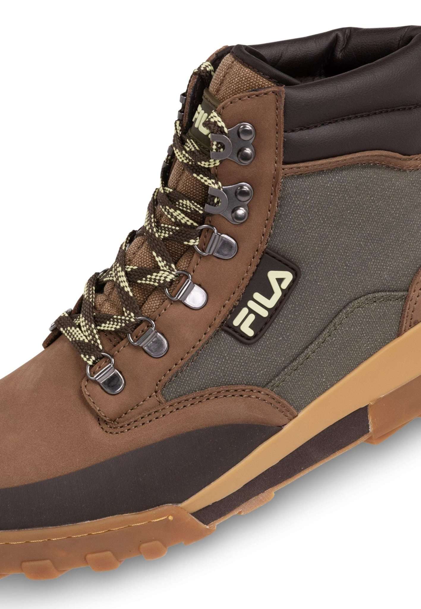 Grunge II Cvs Mid in Partridge-Shadow Lime Trekking Shoes Fila   