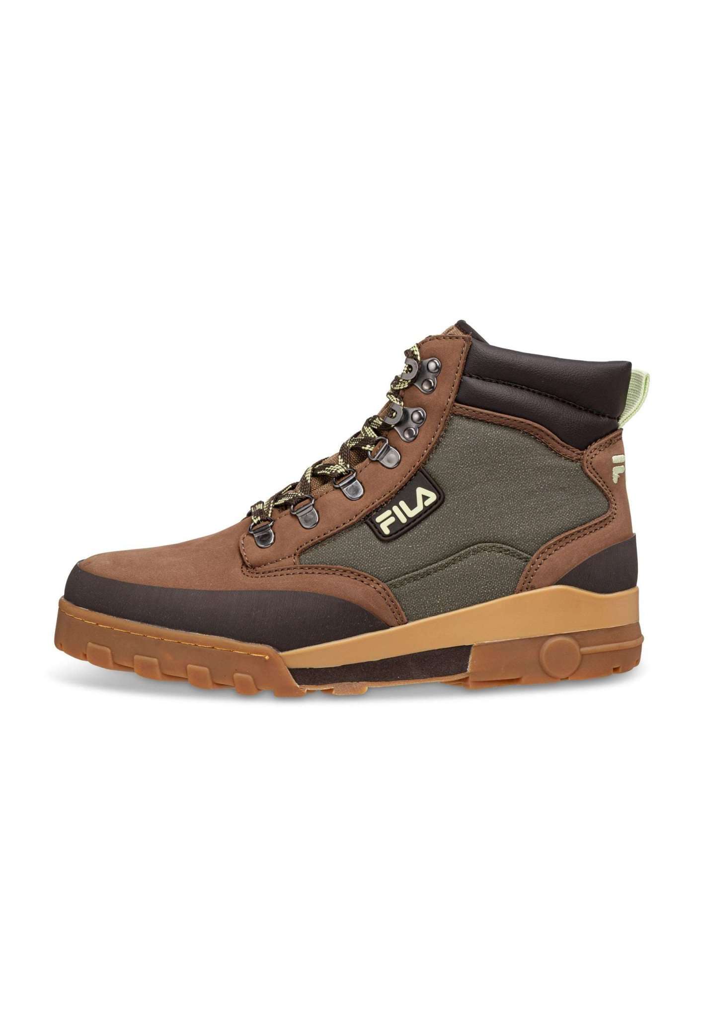 Grunge II Cvs Mid in Partridge-Shadow Lime Trekking Shoes Fila   