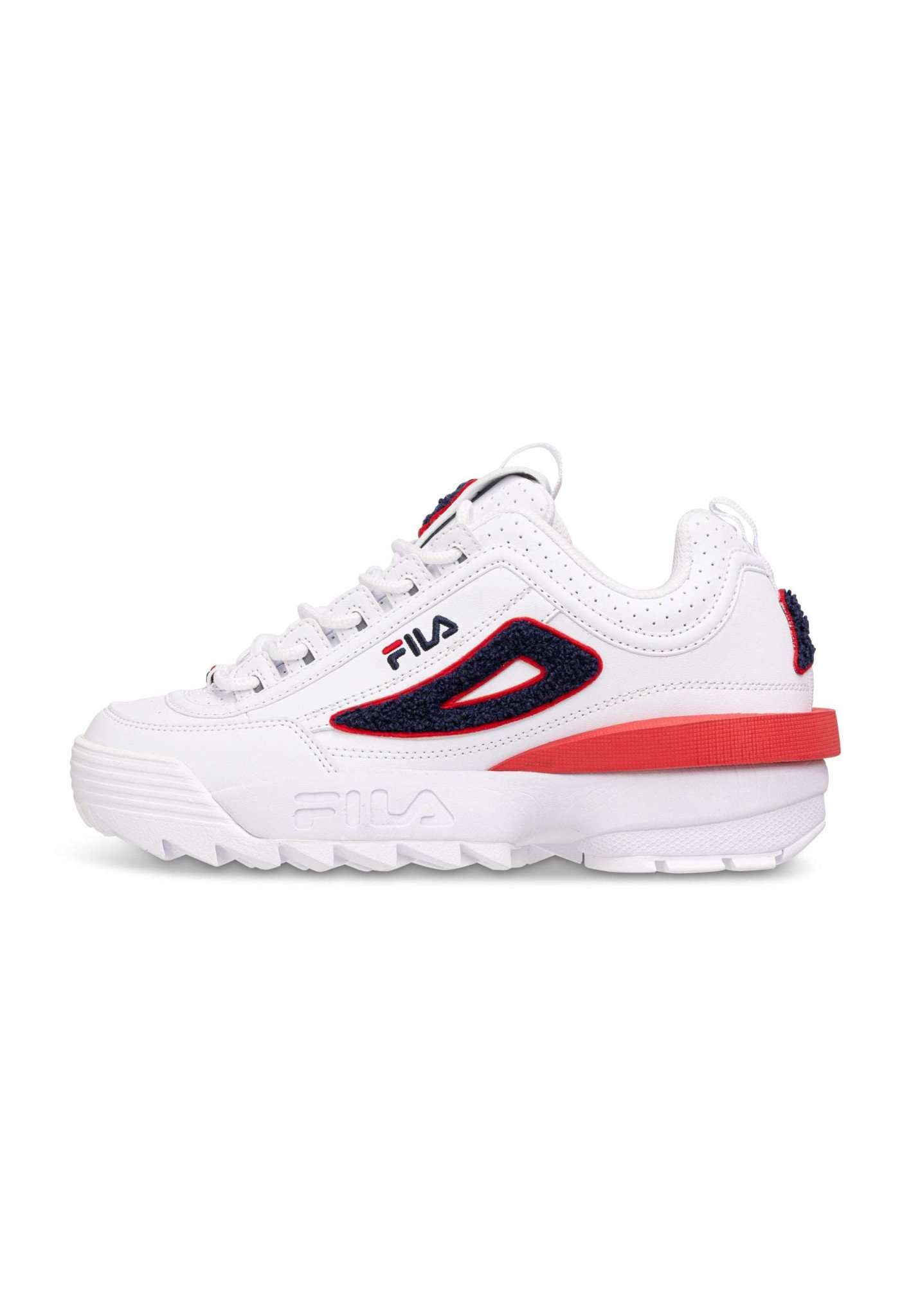 Disruptor Patch Wmn in White-Fila Navy Sneakers Fila   