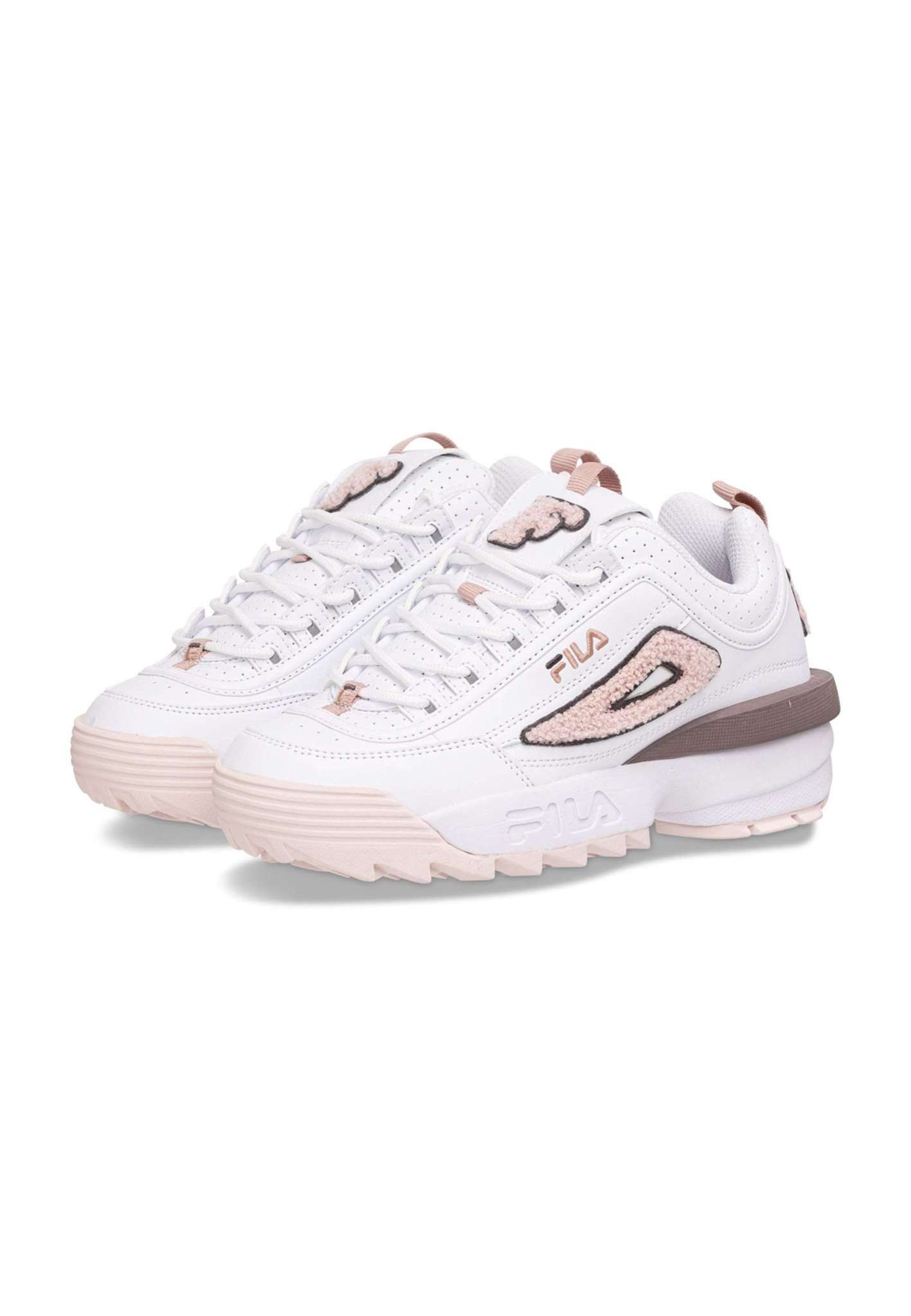 Disruptor Patch Wmn in White-Pale Mauve Sneakers Fila   