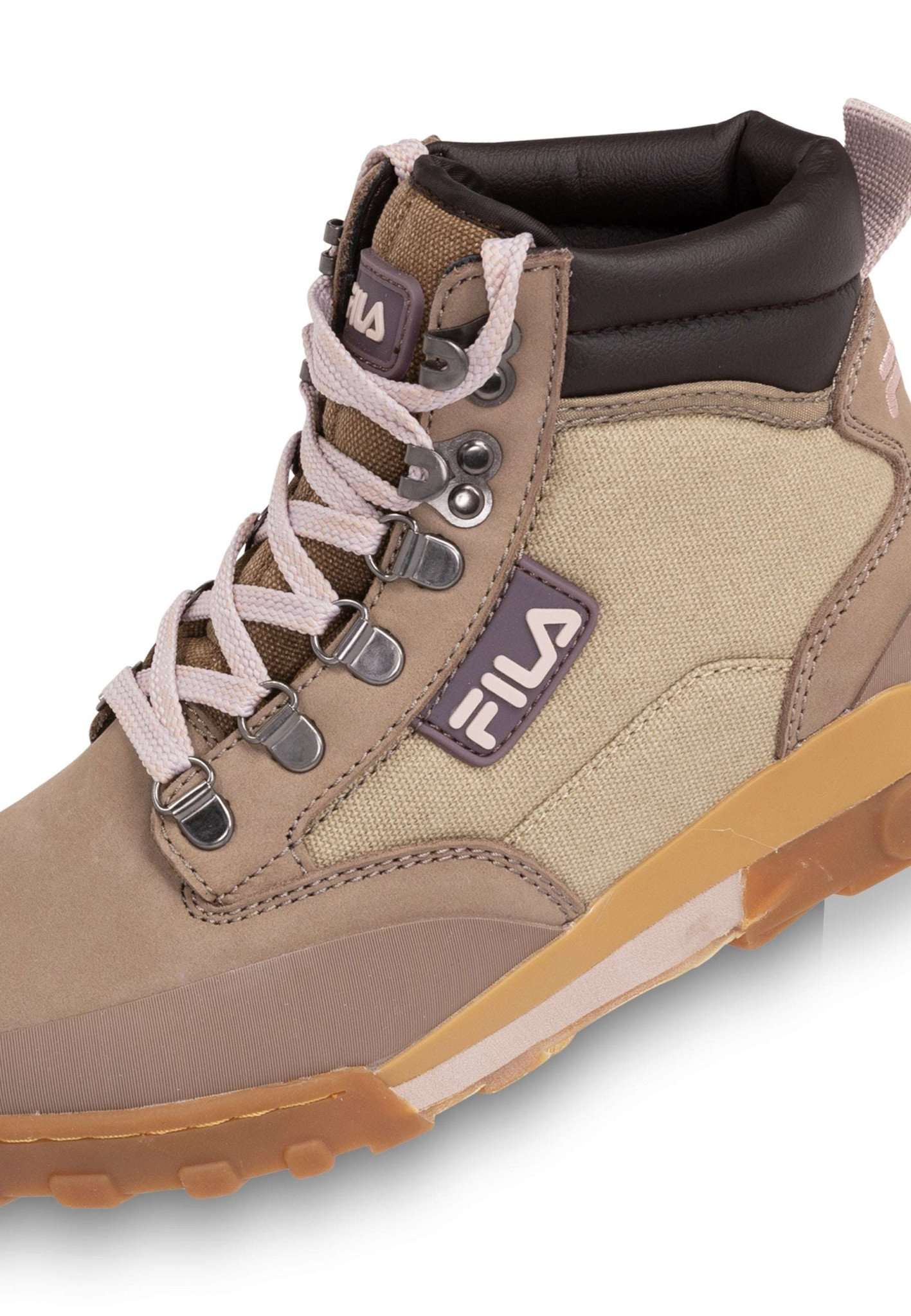 Grunge II Cvs Mid Wmn in Taupe Gray-Pale Mauve Trekking Shoes Fila   