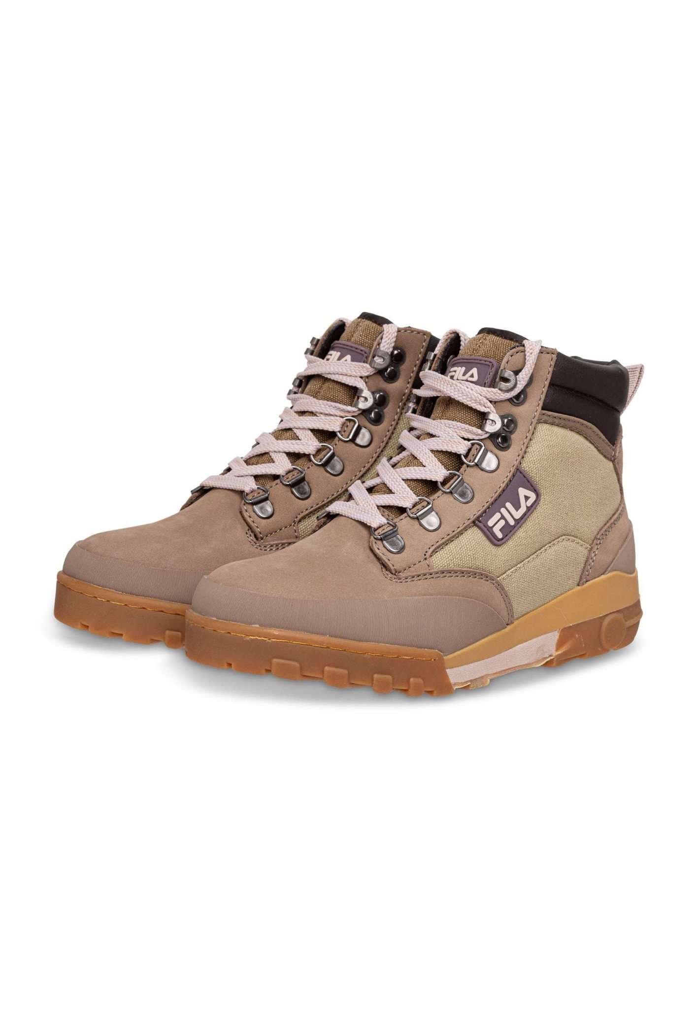 Grunge II Cvs Mid Wmn in Taupe Gray-Pale Mauve Trekking Shoes Fila   