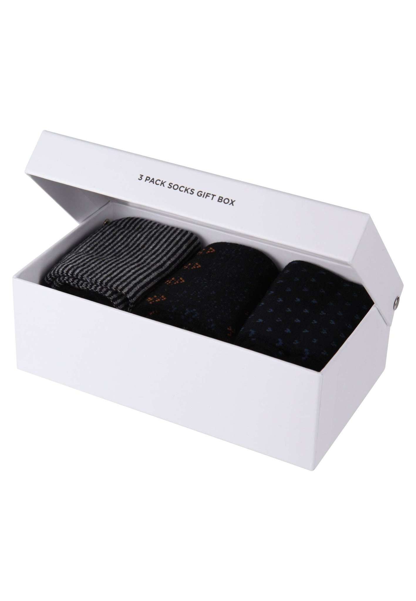 3 Pack Giftbox Socks Elwell in Charcoal Marl Socks Lee   