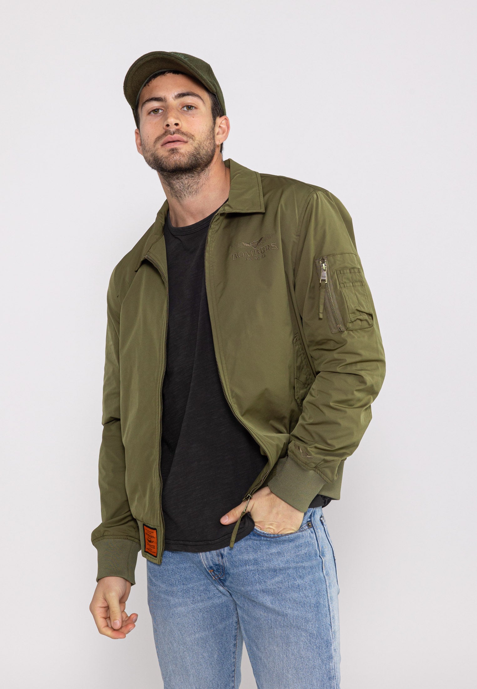 Hawk M bomber jacket in kaki Jackets Bombers Original   