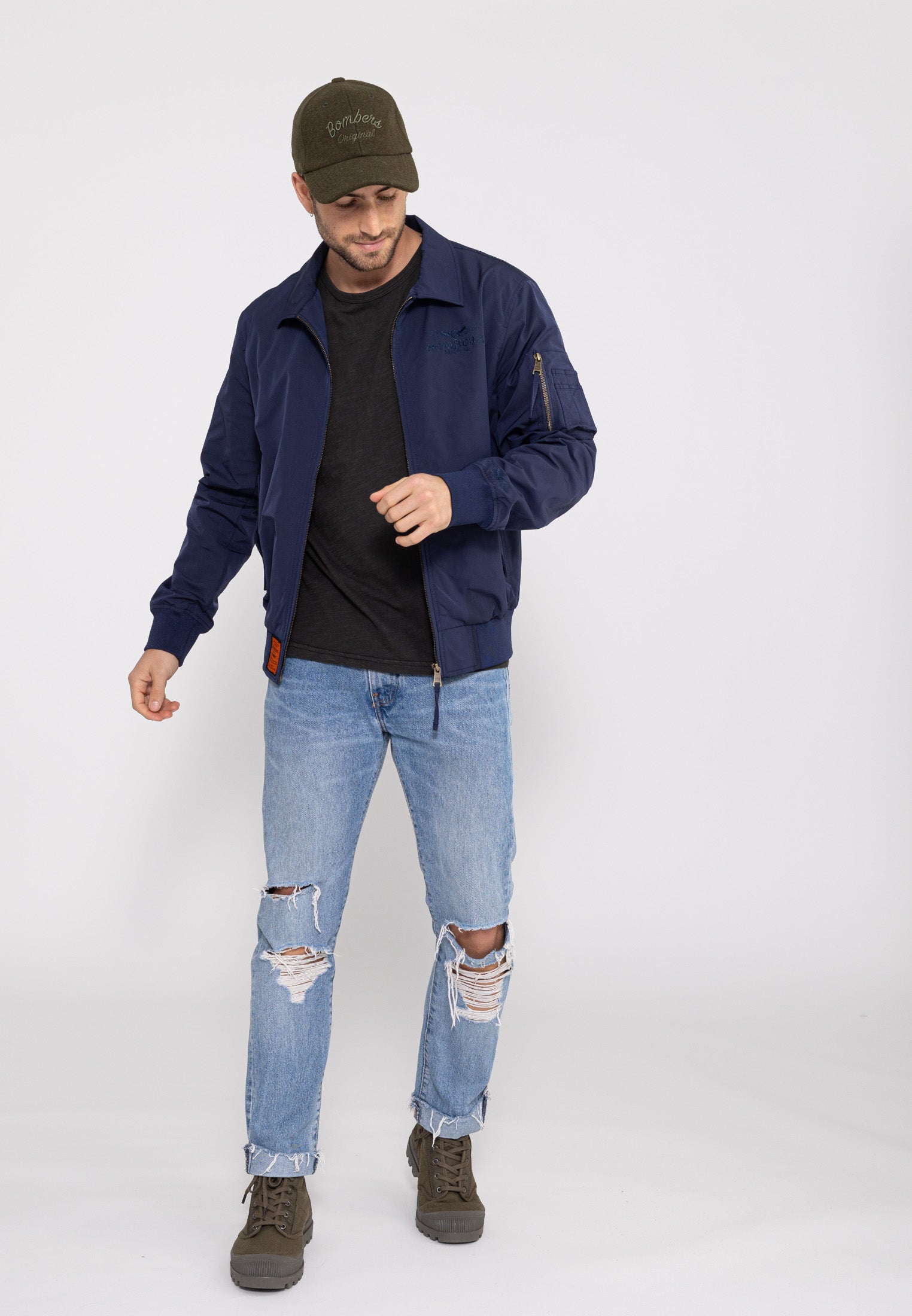 Hawk M bomber jacket in Navy Jackets Bombers Original   