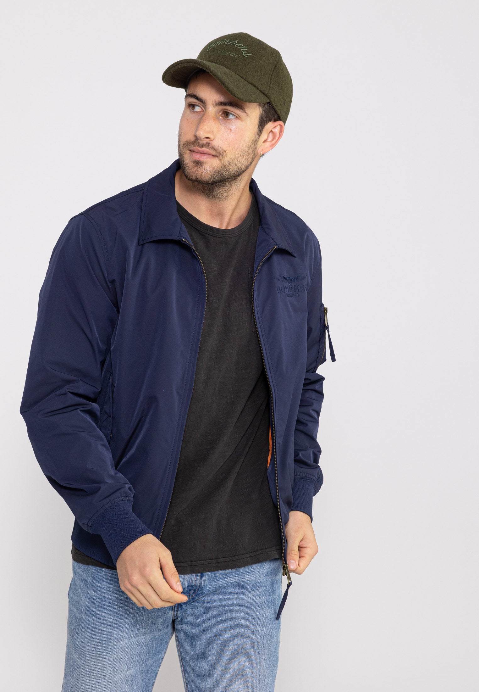 Hawk M bomber jacket in Navy Jackets Bombers Original   