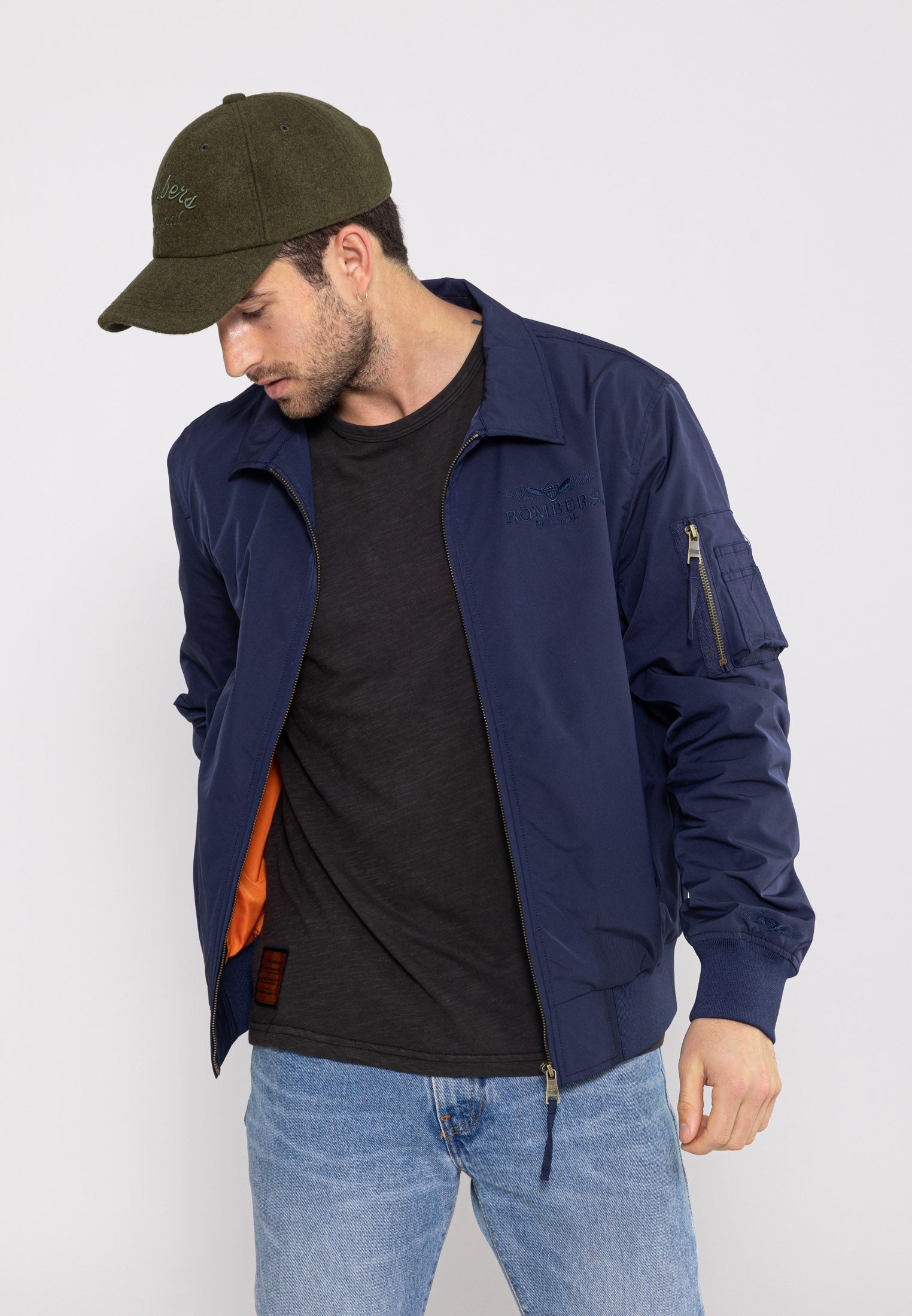 Hawk M bomber jacket in Navy Jackets Bombers Original   