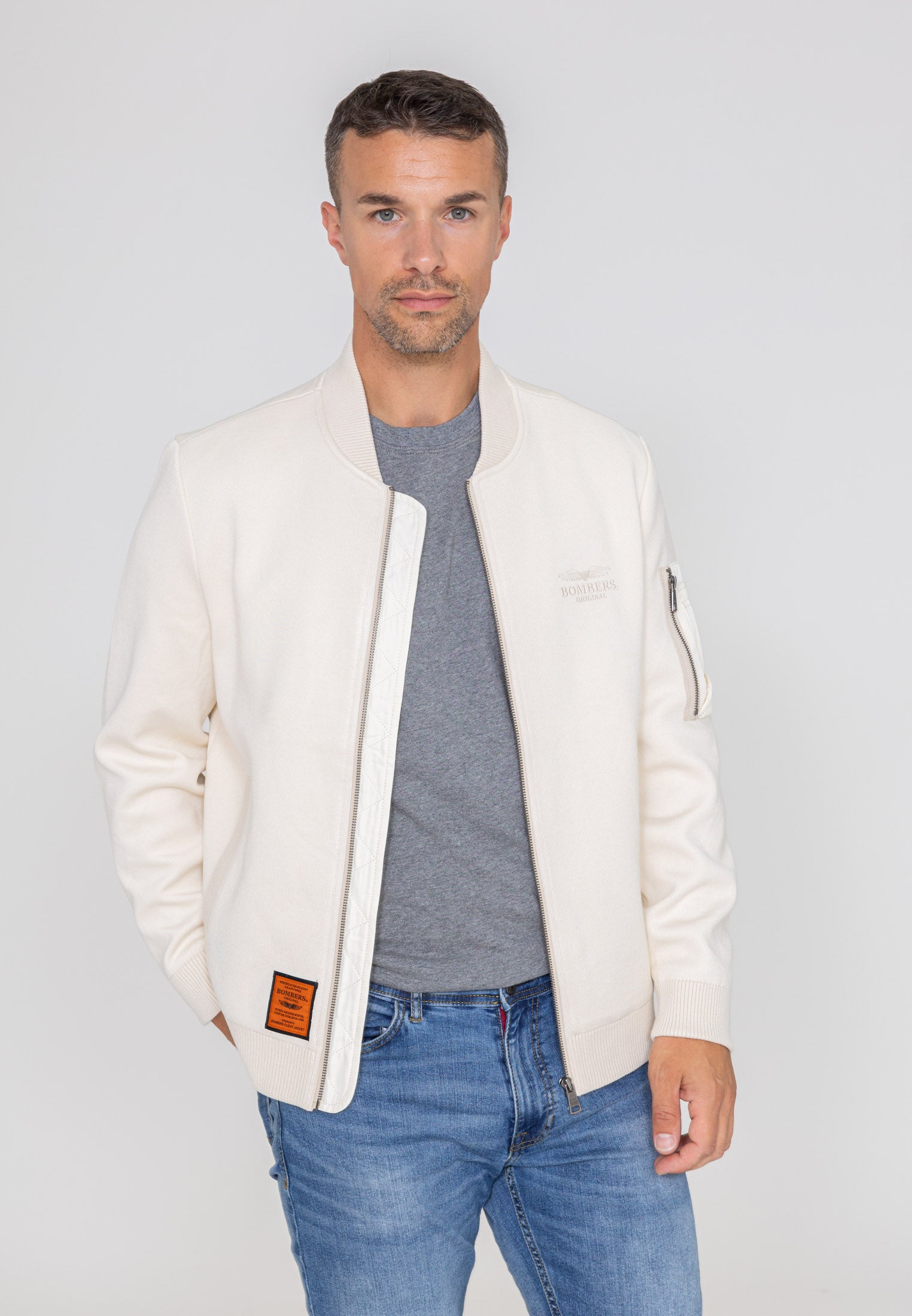 Hays M Bomber jacket in Cream Jackets Bombers Original   