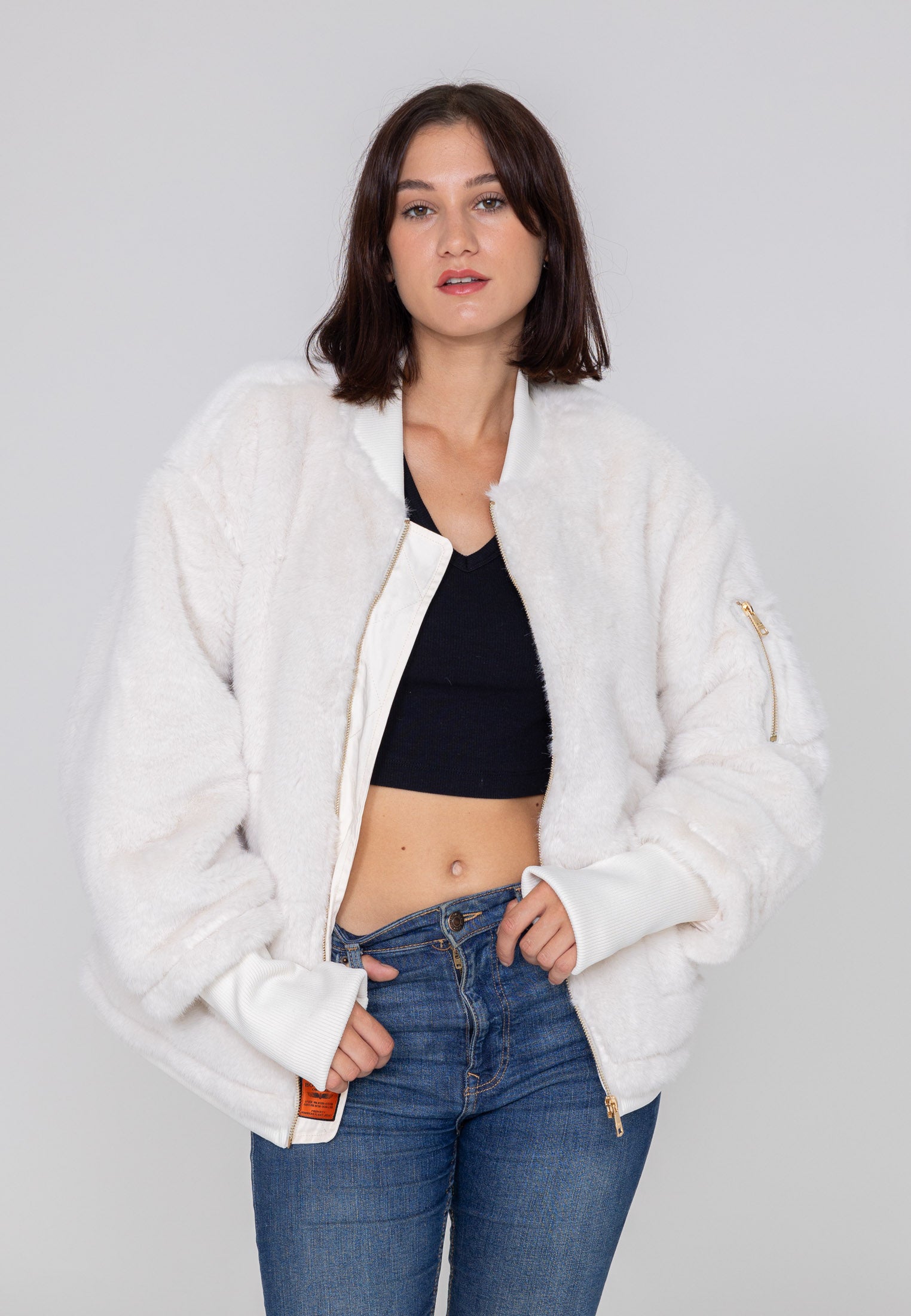 Helsinki W Bomber Jacket in White Jackets Bombers Original   