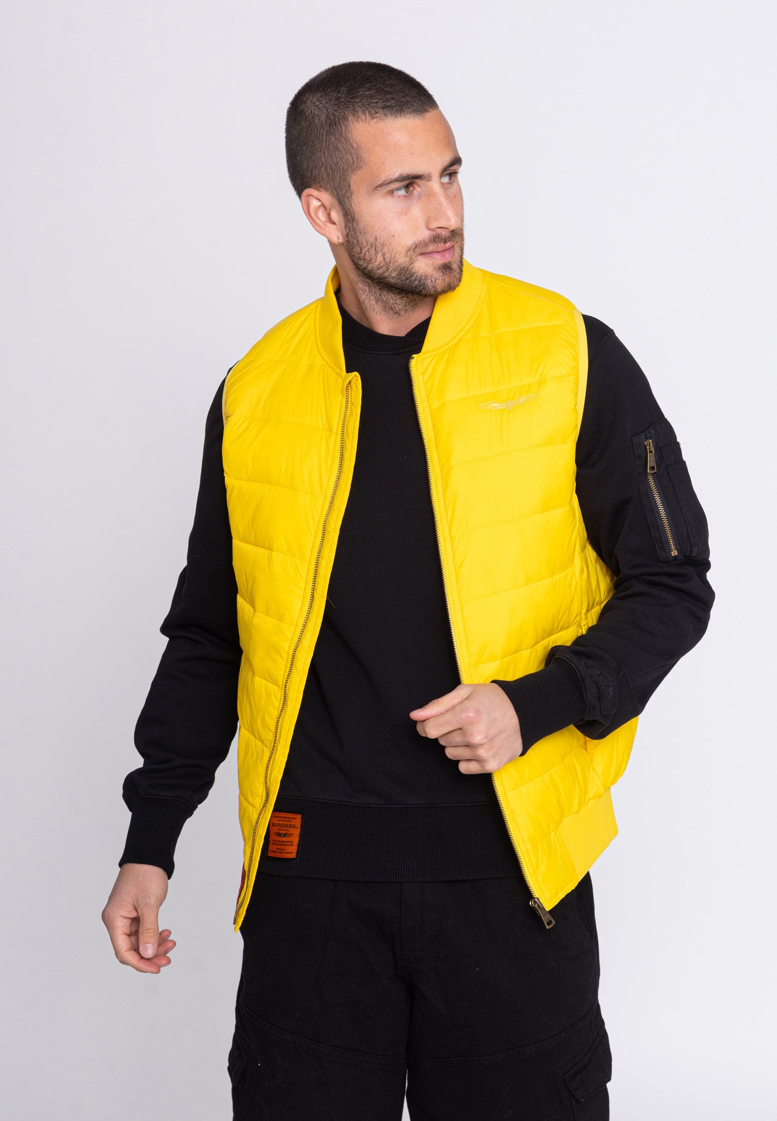 Houston M quilted vest in D.Yellow Jackets Bombers Original   