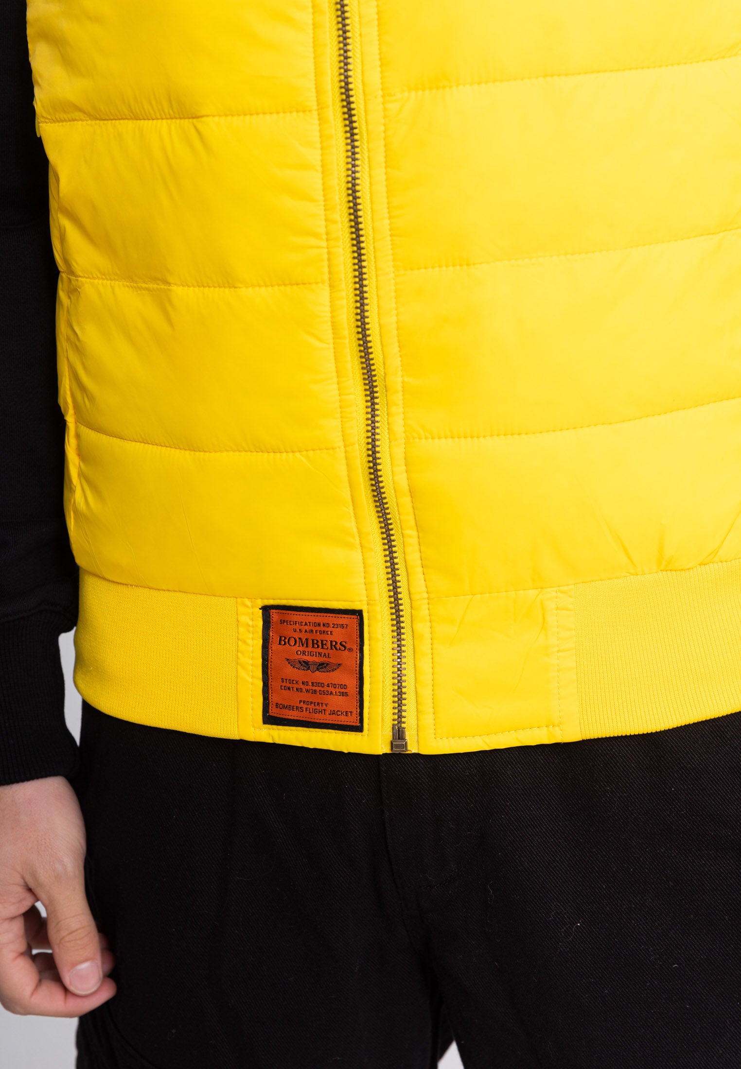 Houston M quilted vest in D.Yellow Jackets Bombers Original   