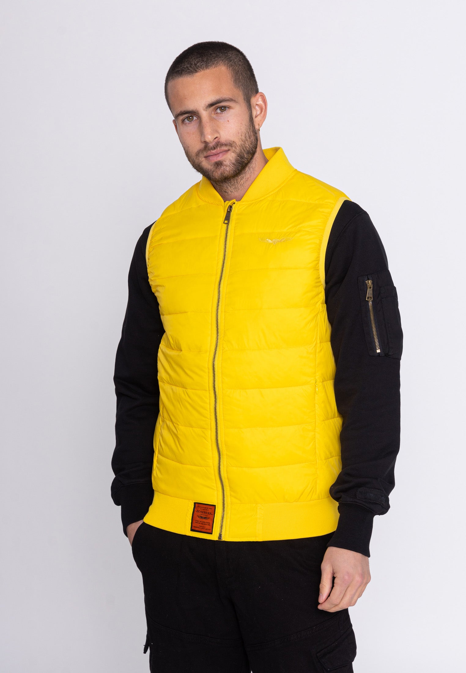 Houston M quilted vest in D.Yellow Jackets Bombers Original   