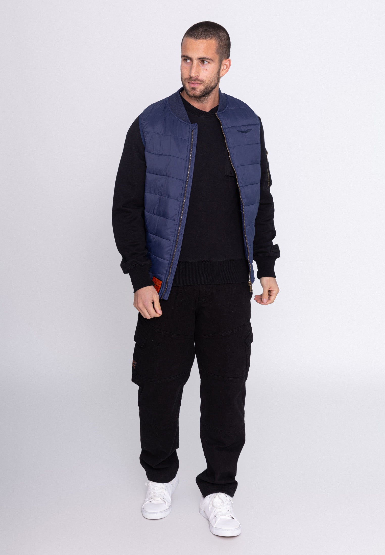 Houston M quilted vest in navy Jackets Bombers Original   