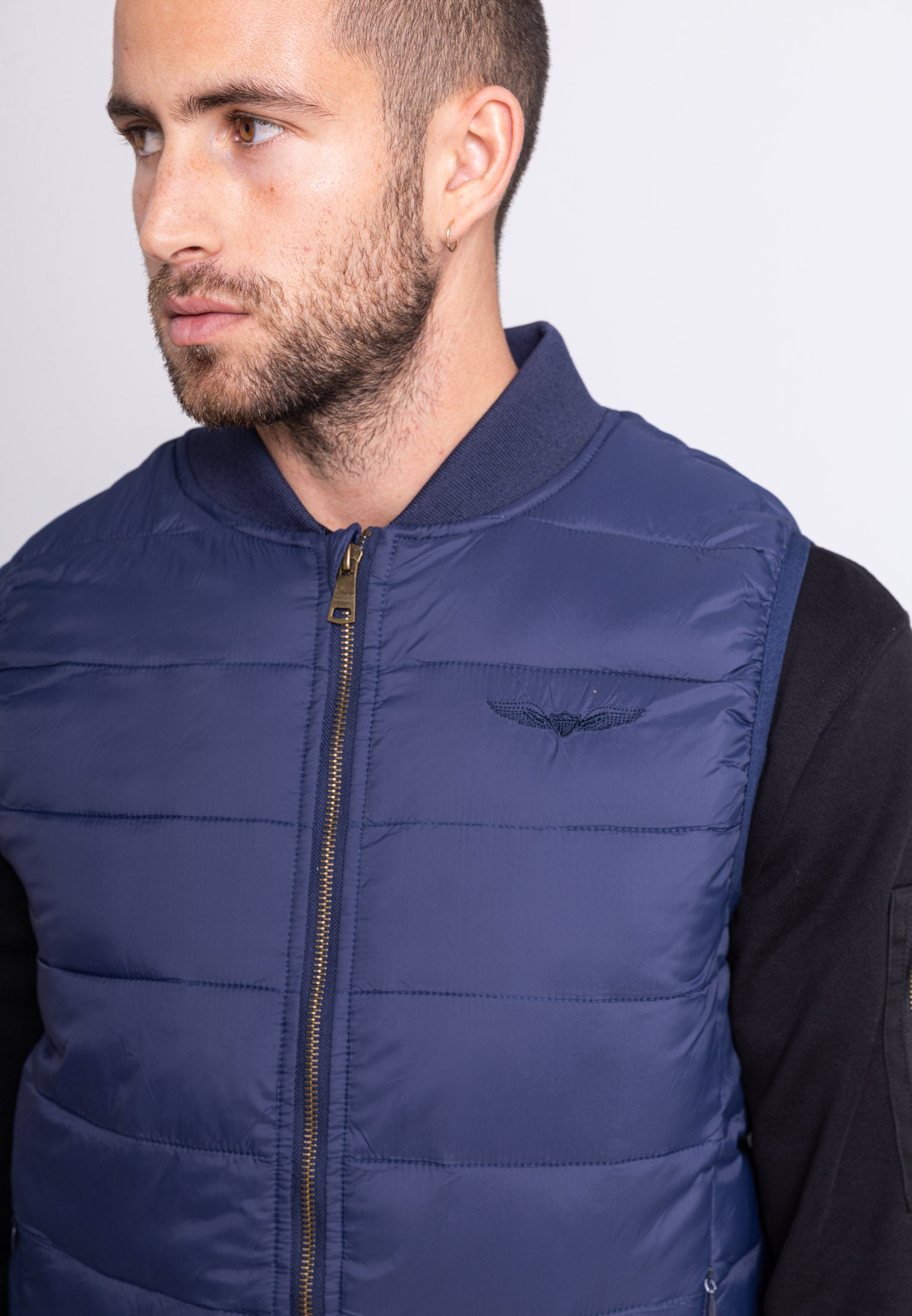 Houston M quilted vest in navy Jackets Bombers Original   