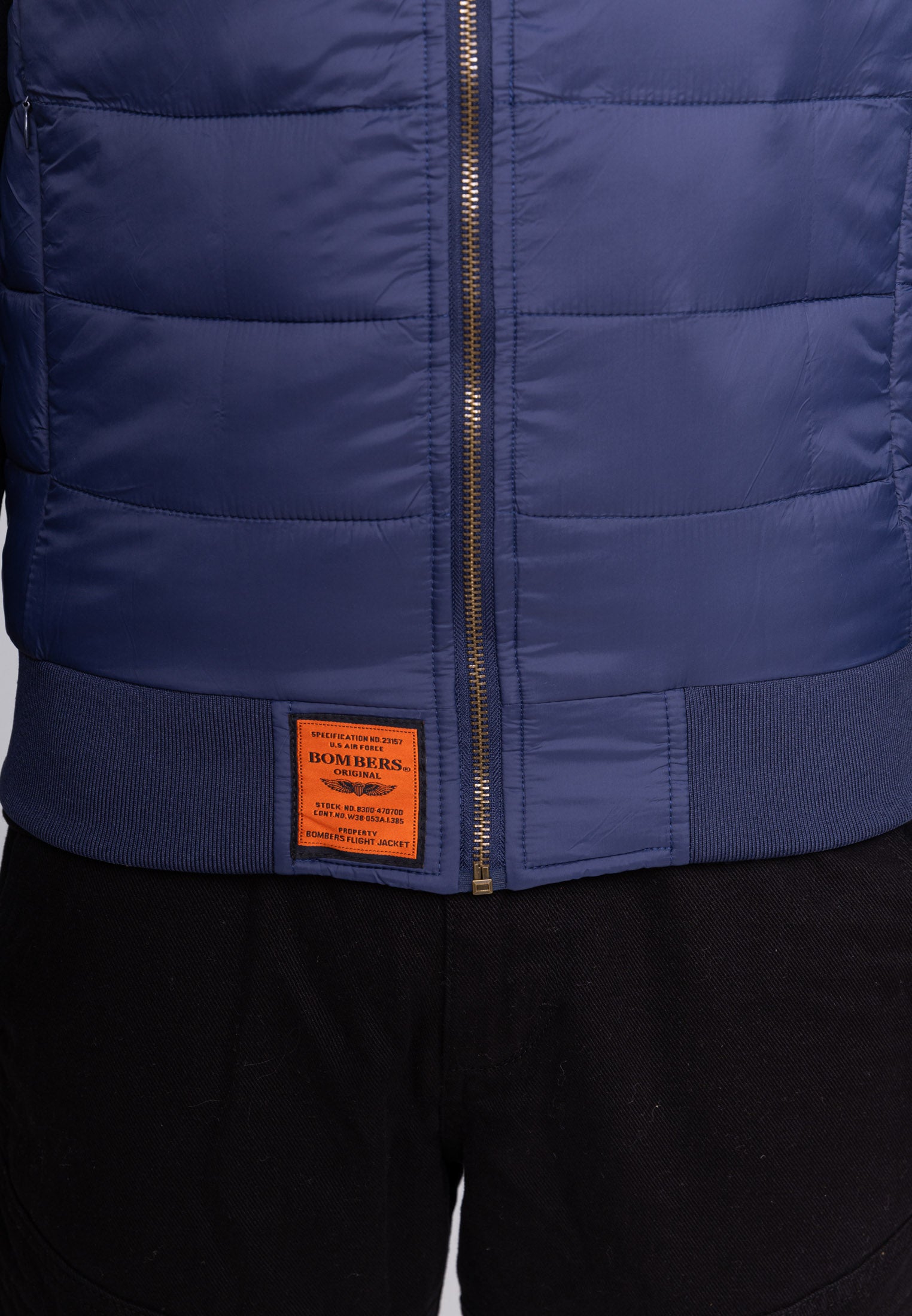 Houston M quilted vest in navy Jackets Bombers Original   