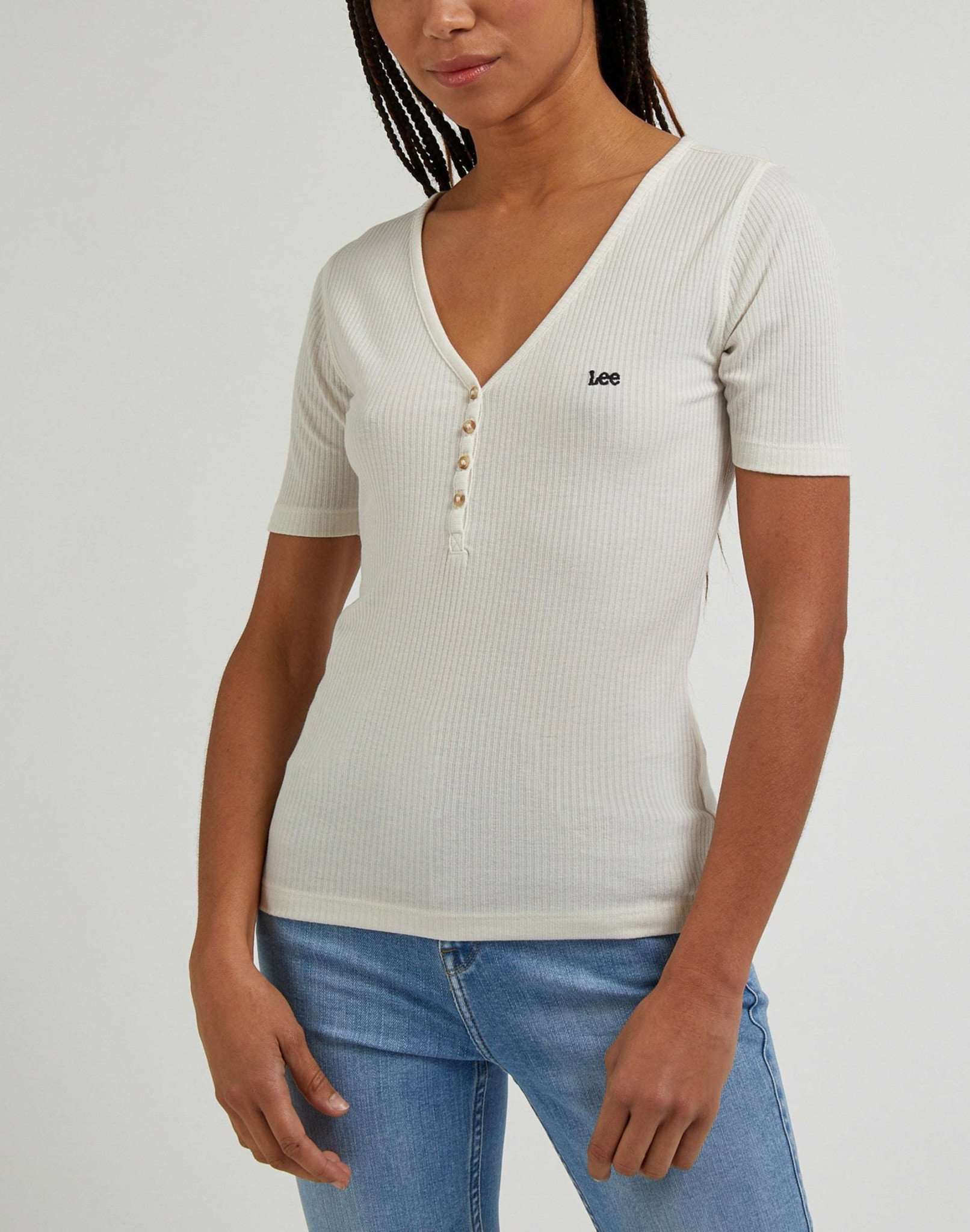 Short sleeve henley in ecru t shirts Lee   