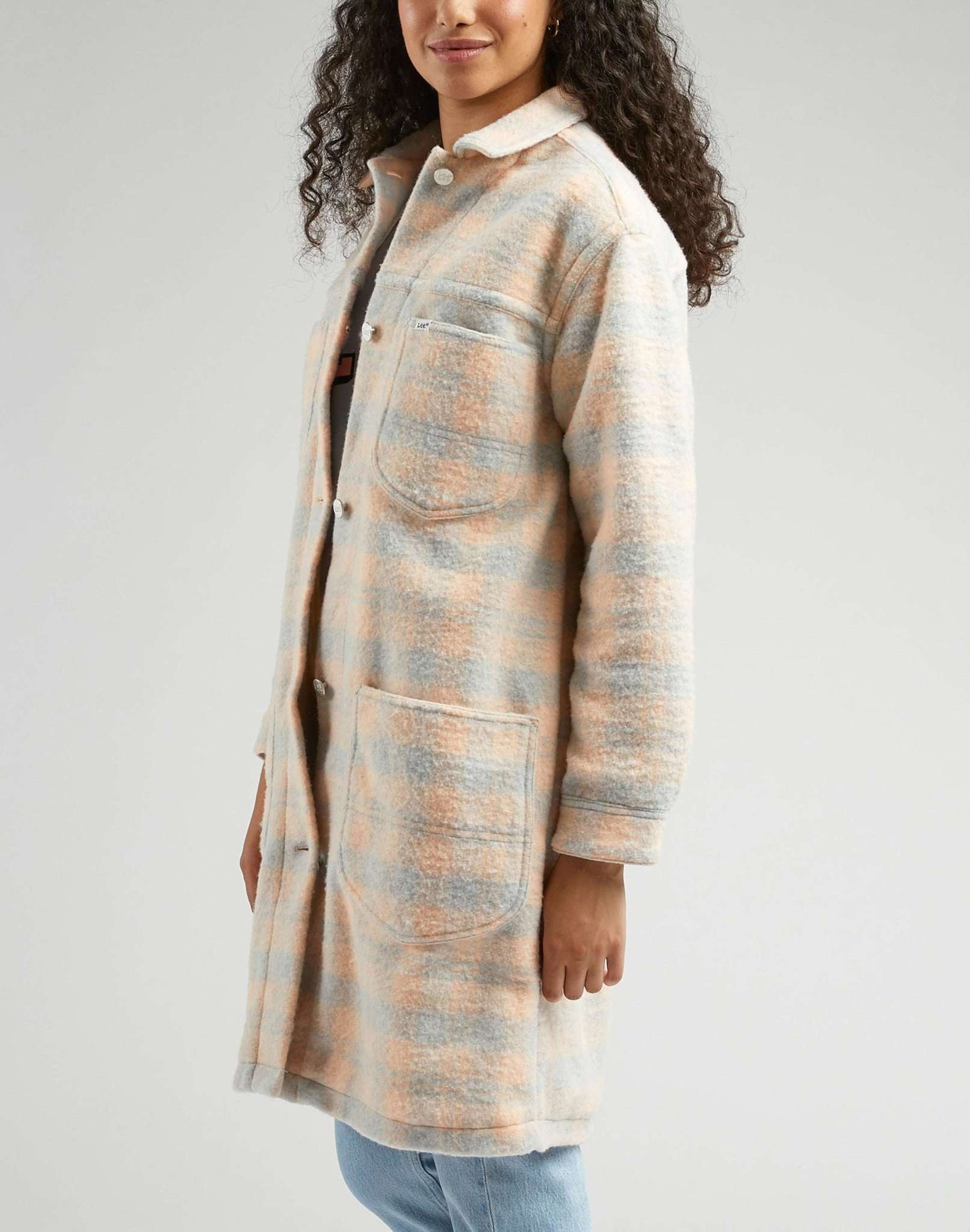 Elongated Chore Coat in Peach Buzz Jackets Lee   