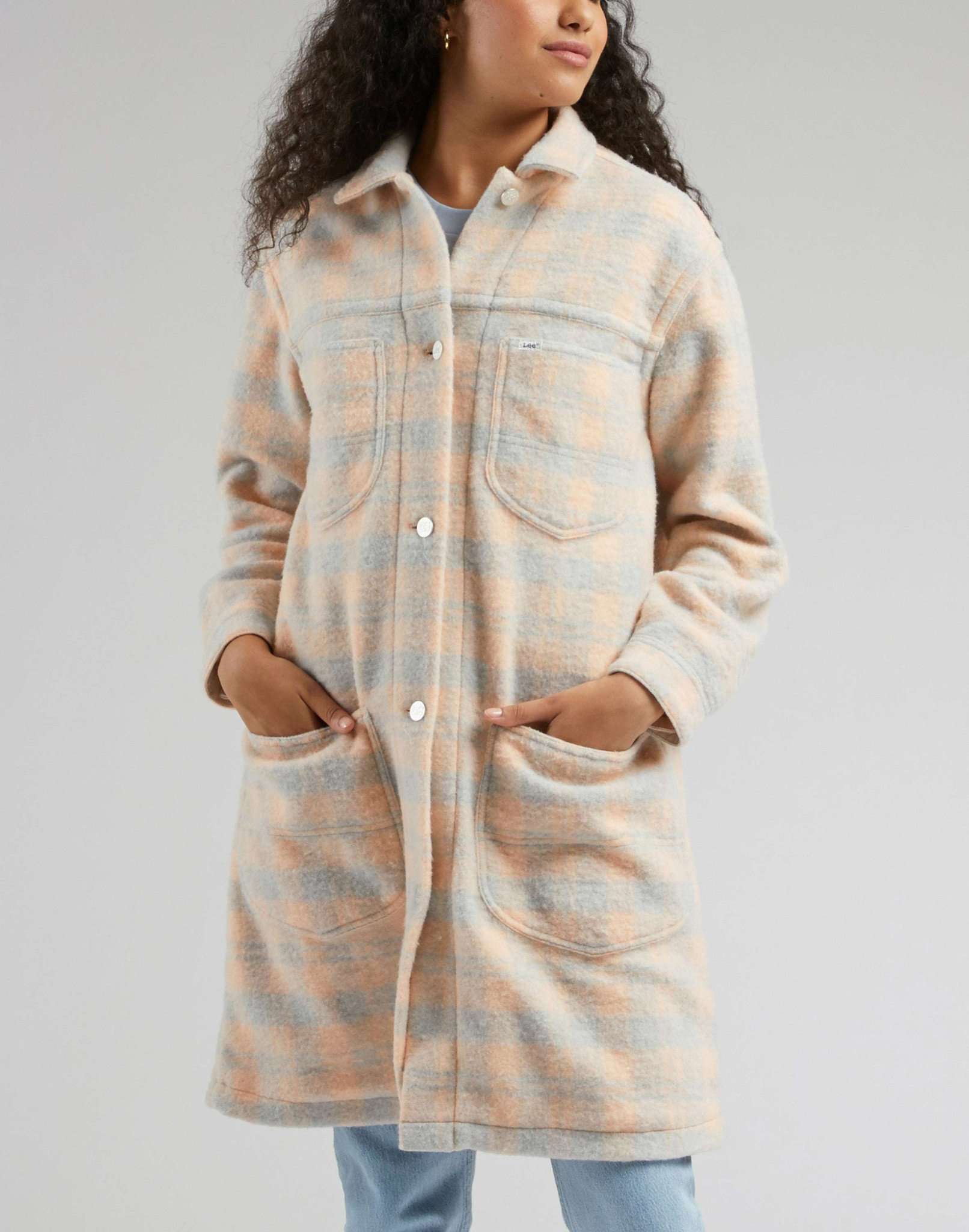 Elongated Chore Coat in Peach Buzz Jackets Lee   