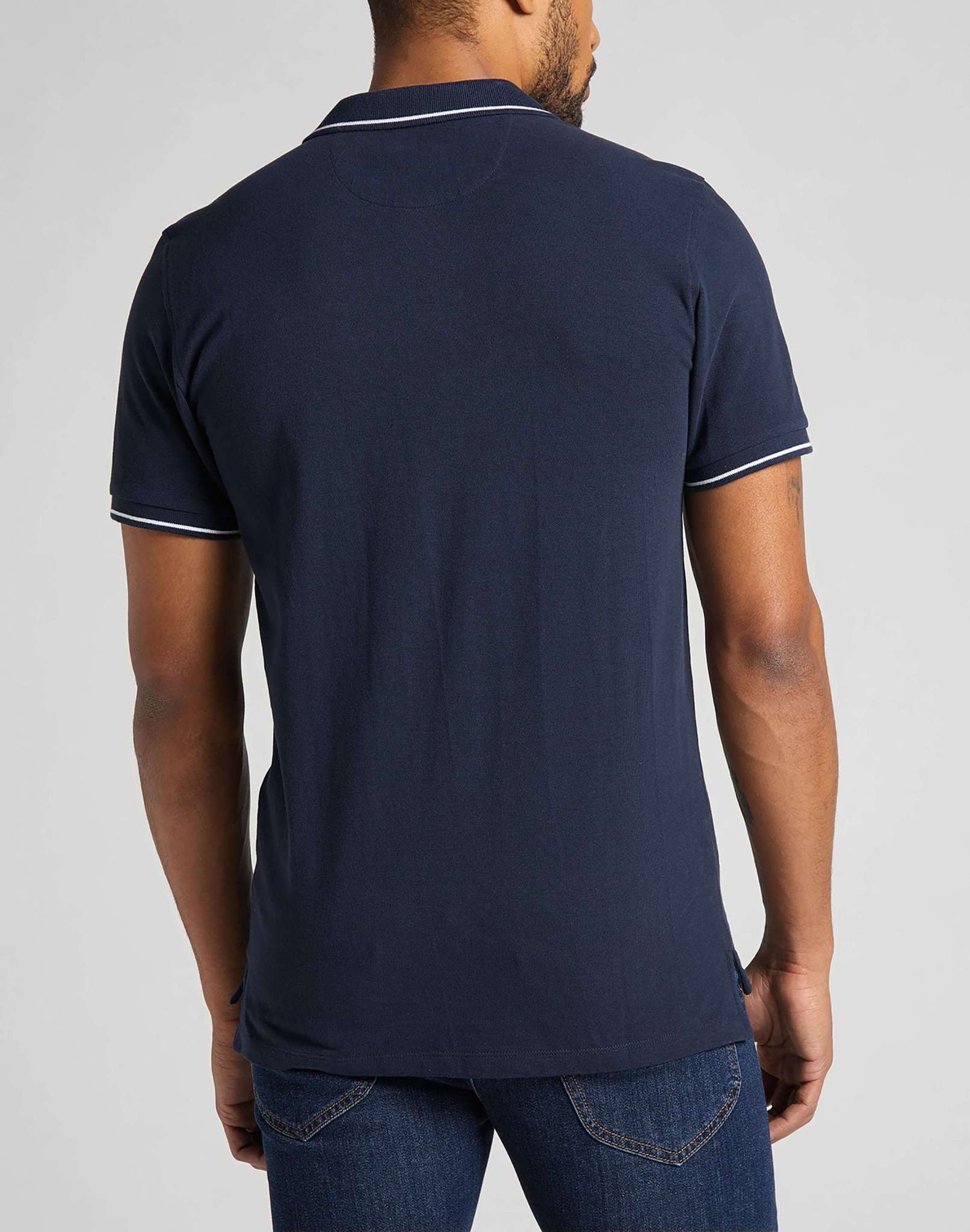 Pique Polo in Navy Polos Lee   