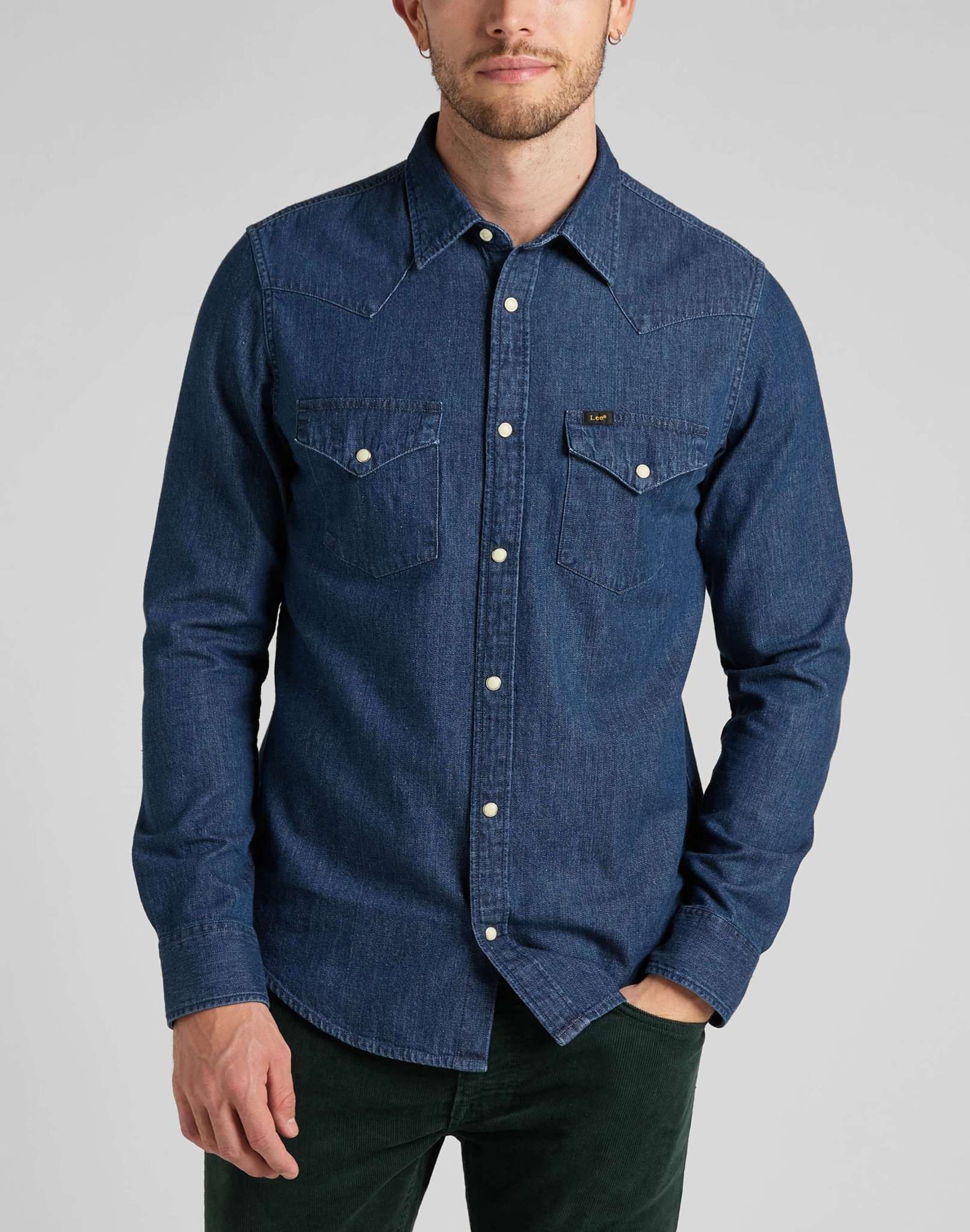 Regular Western Shirt in Mid Stone Shirts Lee   