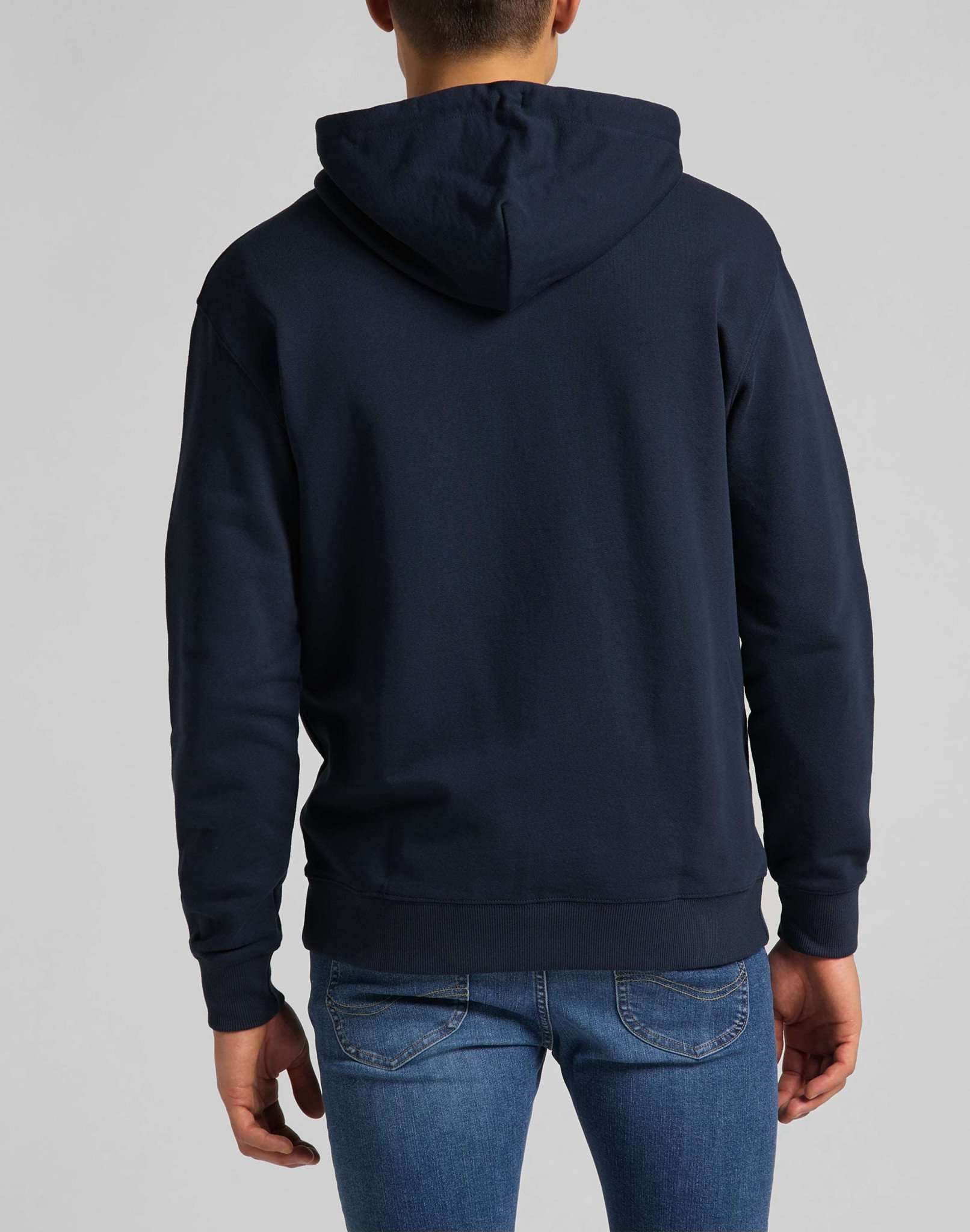 Basic Zip Through Hoodie in Navy Sweat Jackets Lee   