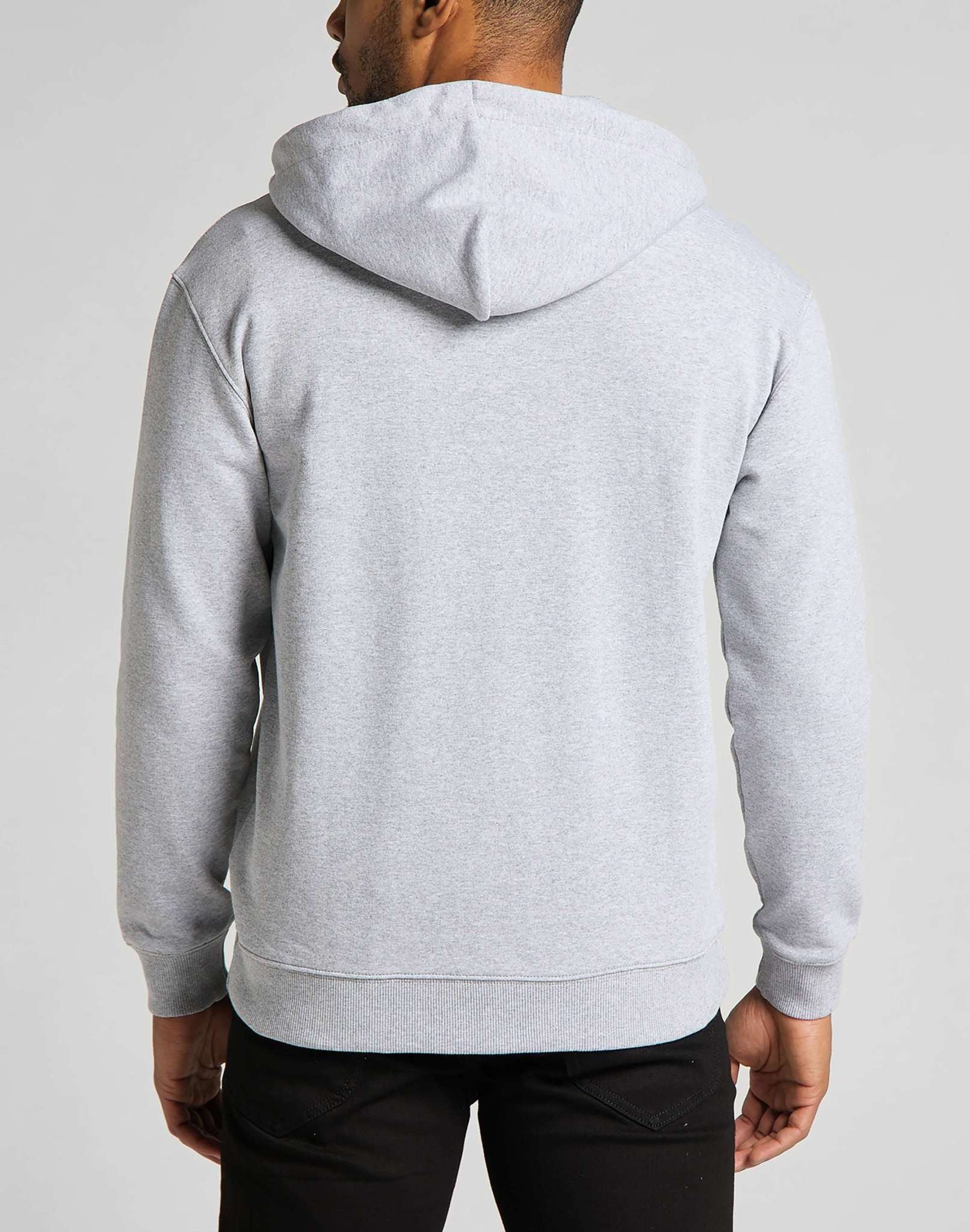 Basic Zip Through Hoodie in Grey Melange Sweat Jackets Lee   