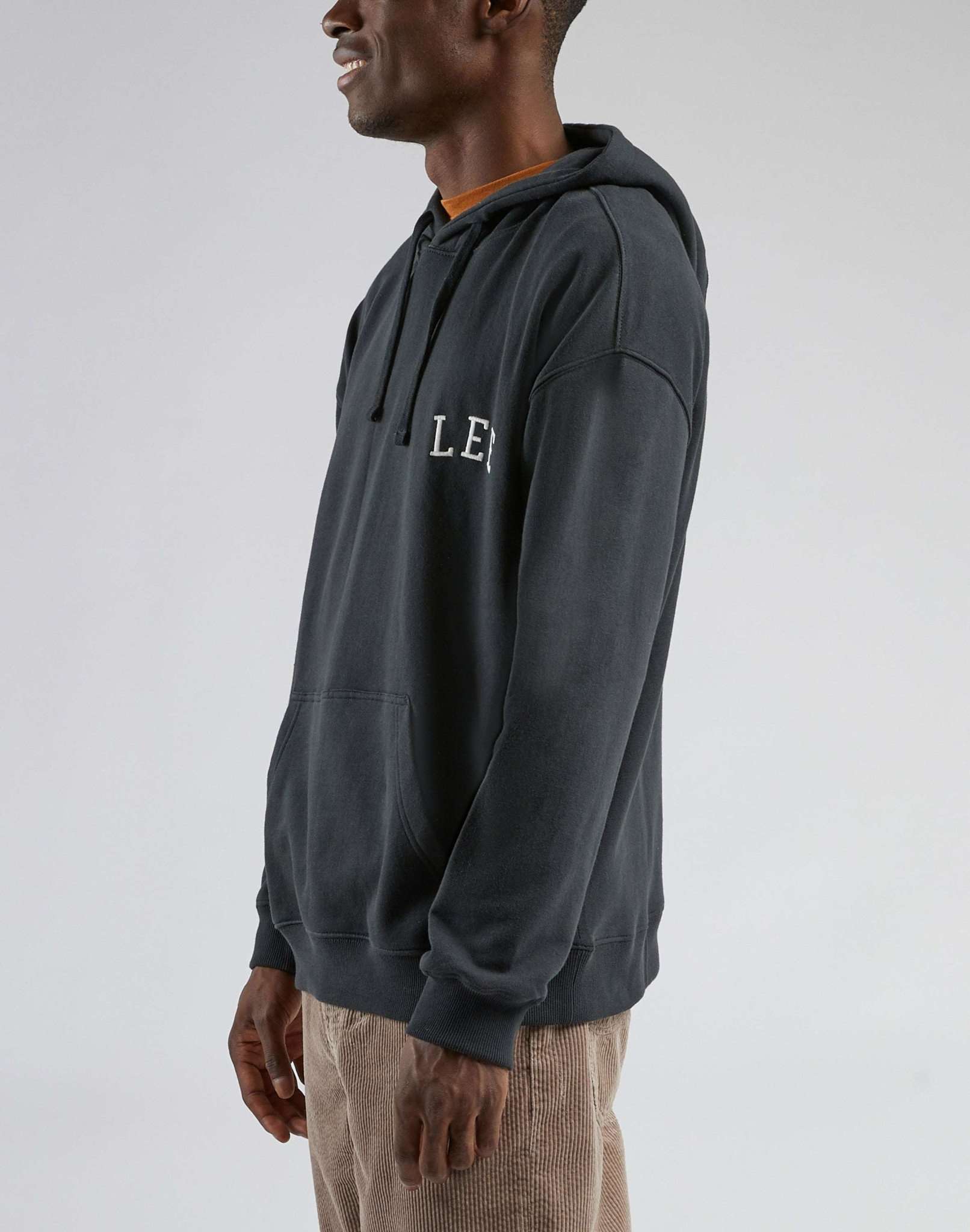 Applique Hoodie in Washed Black Hooded Sweater Lee   