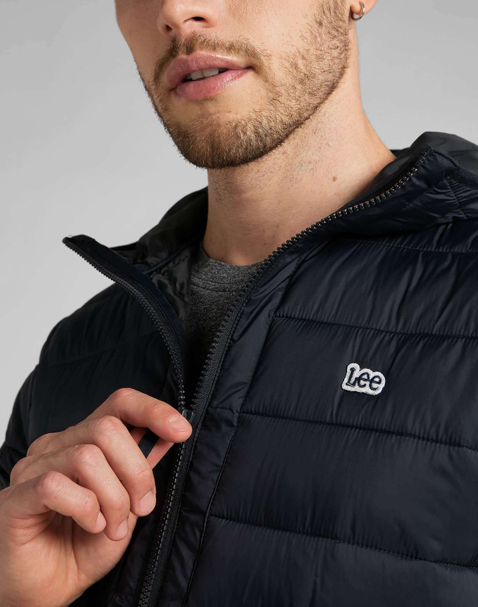 Light Puffer Jacket in Black Jackets Lee   