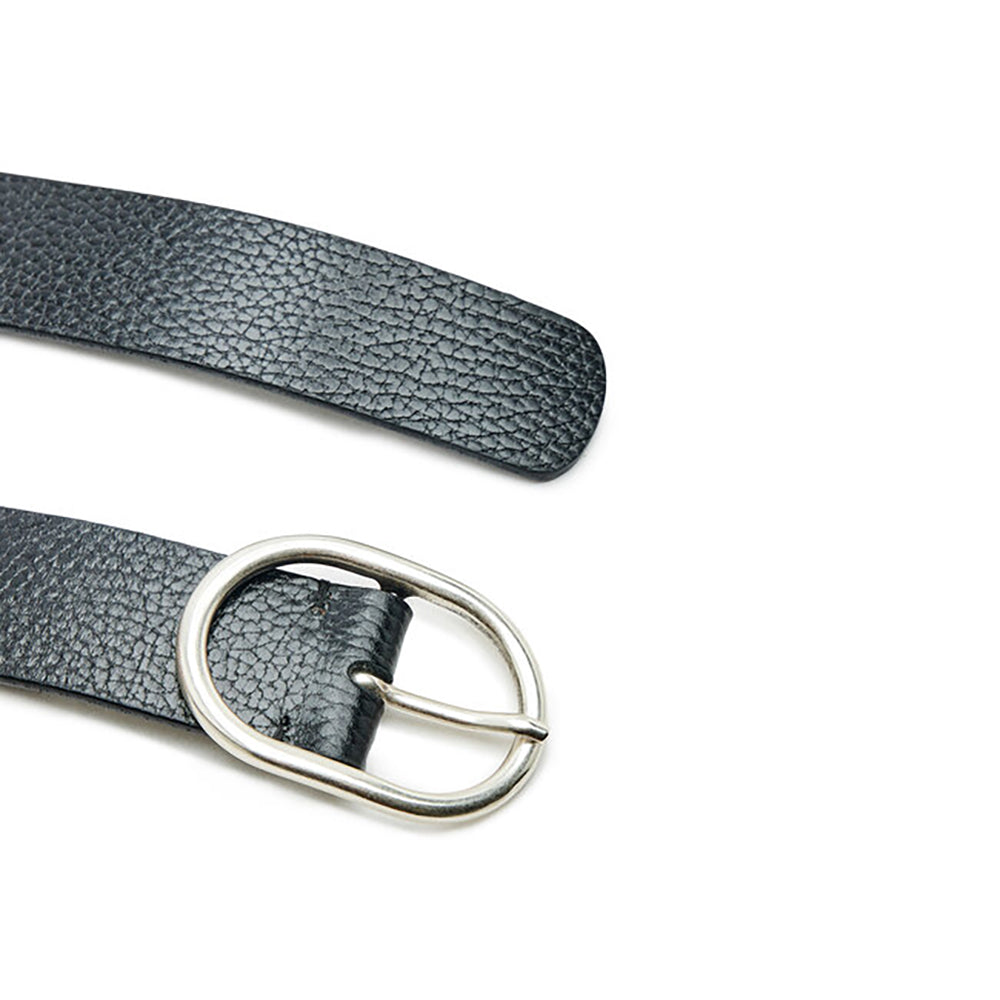 Wide Leather Belt in Black Belt Lee   