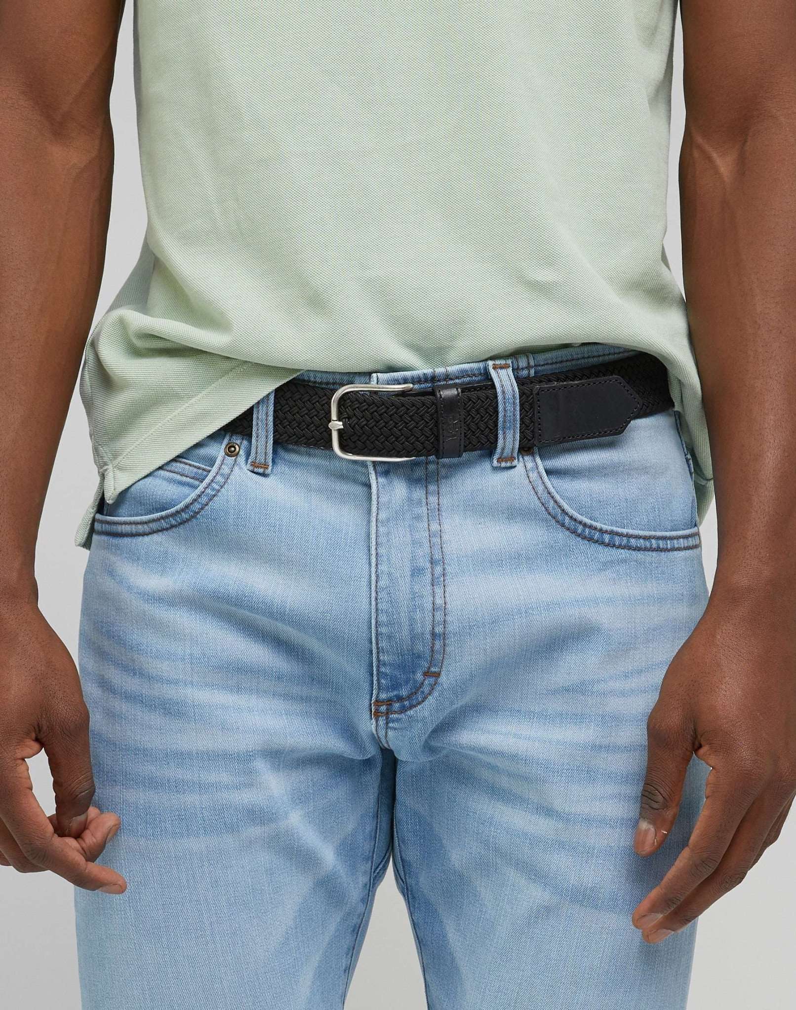 Elastic Webbing Belt in Black Belt Lee   