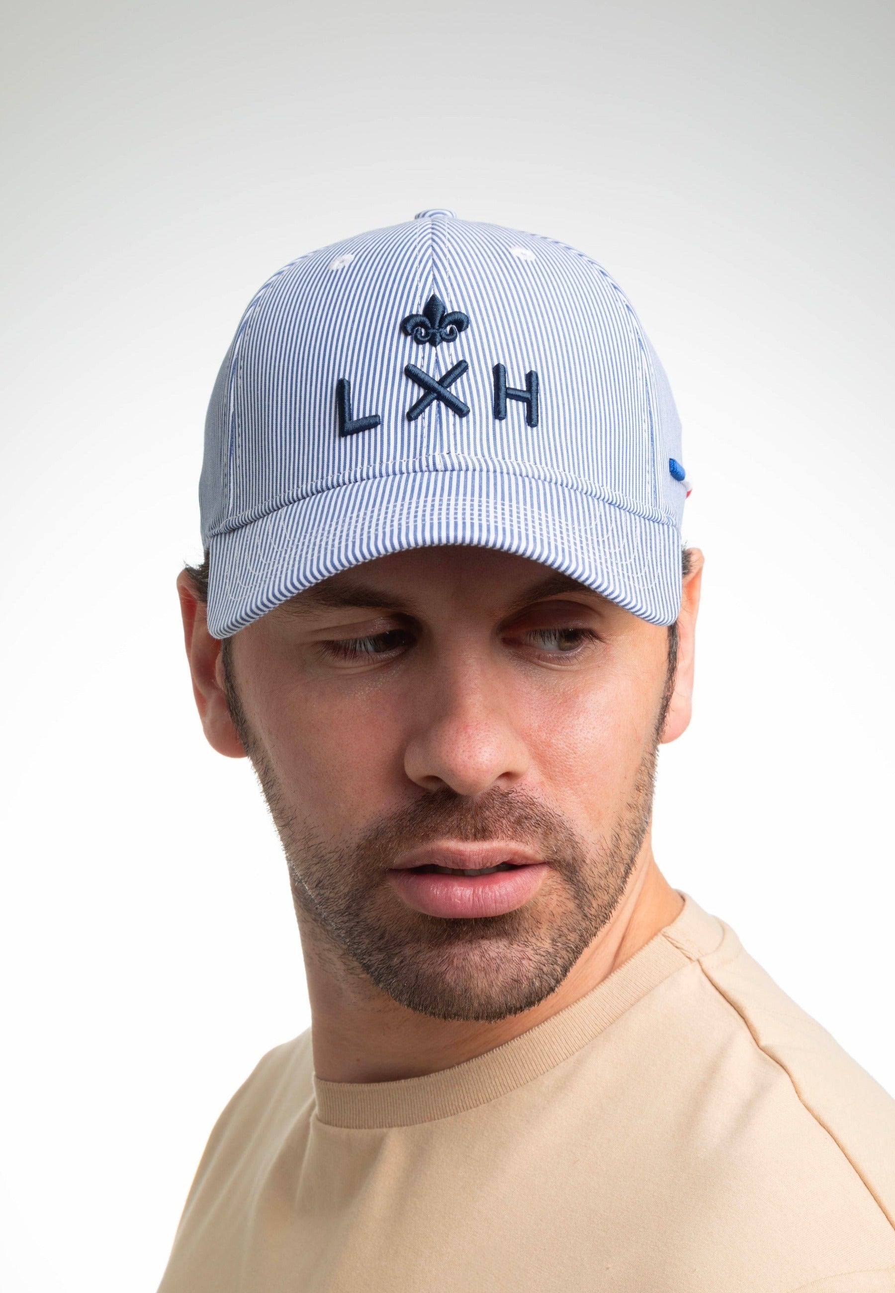 Casquette Ramatuelle in Blanche / Bleu Marine Caps LXH   