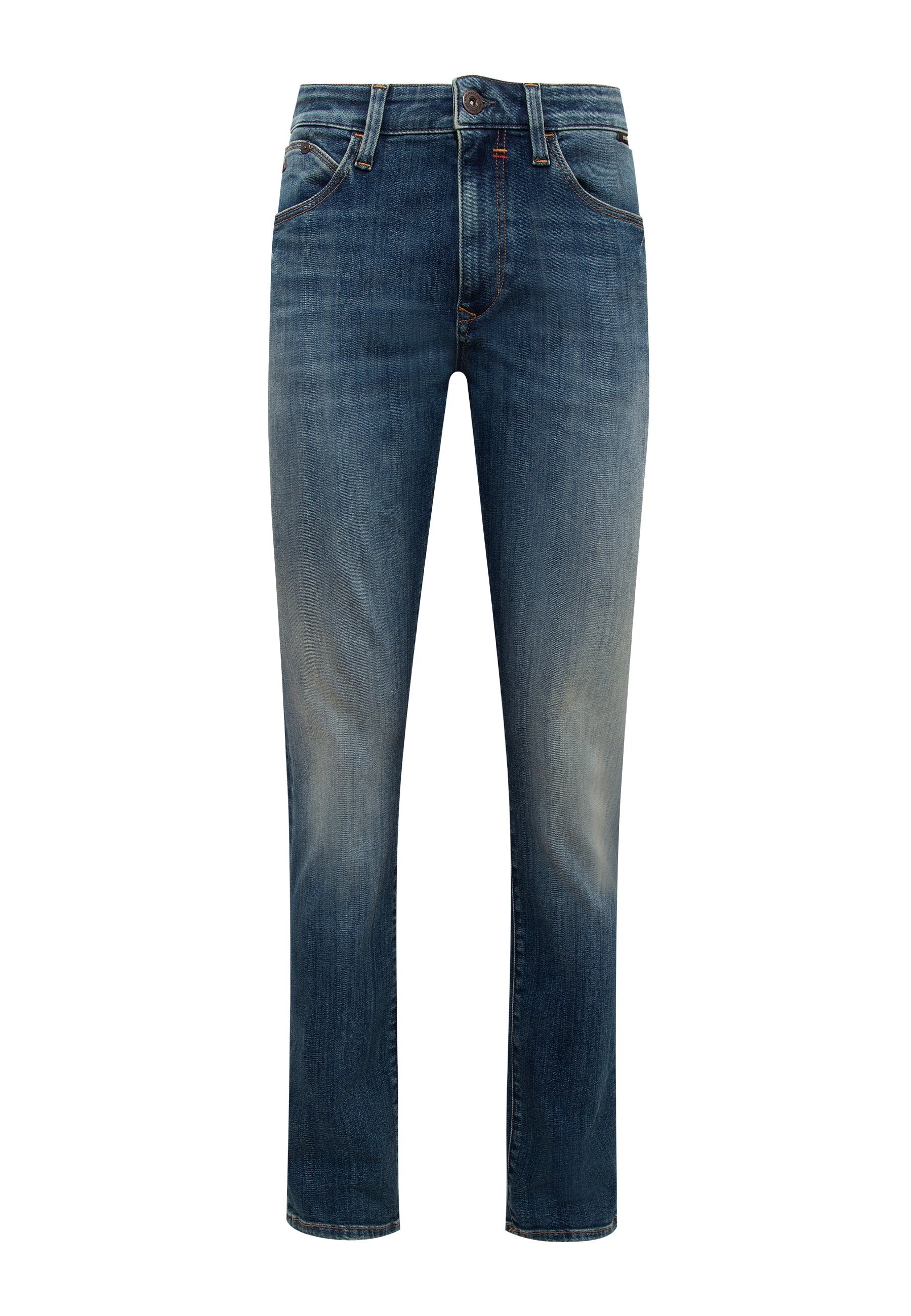Marcus in Used Indigo Ultra Move Jeans Mavi