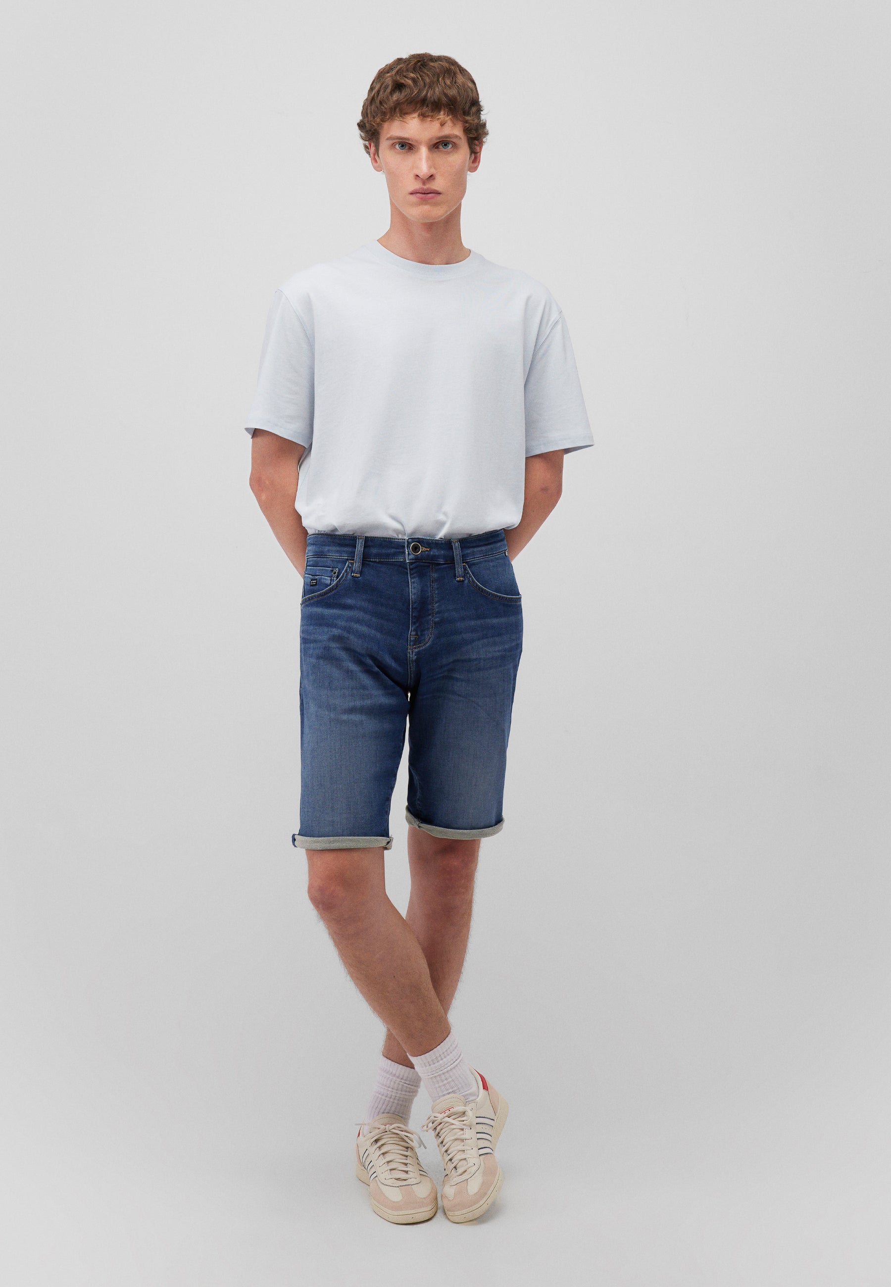 Tim in Dark Brushed Sporty Shorts Mavi