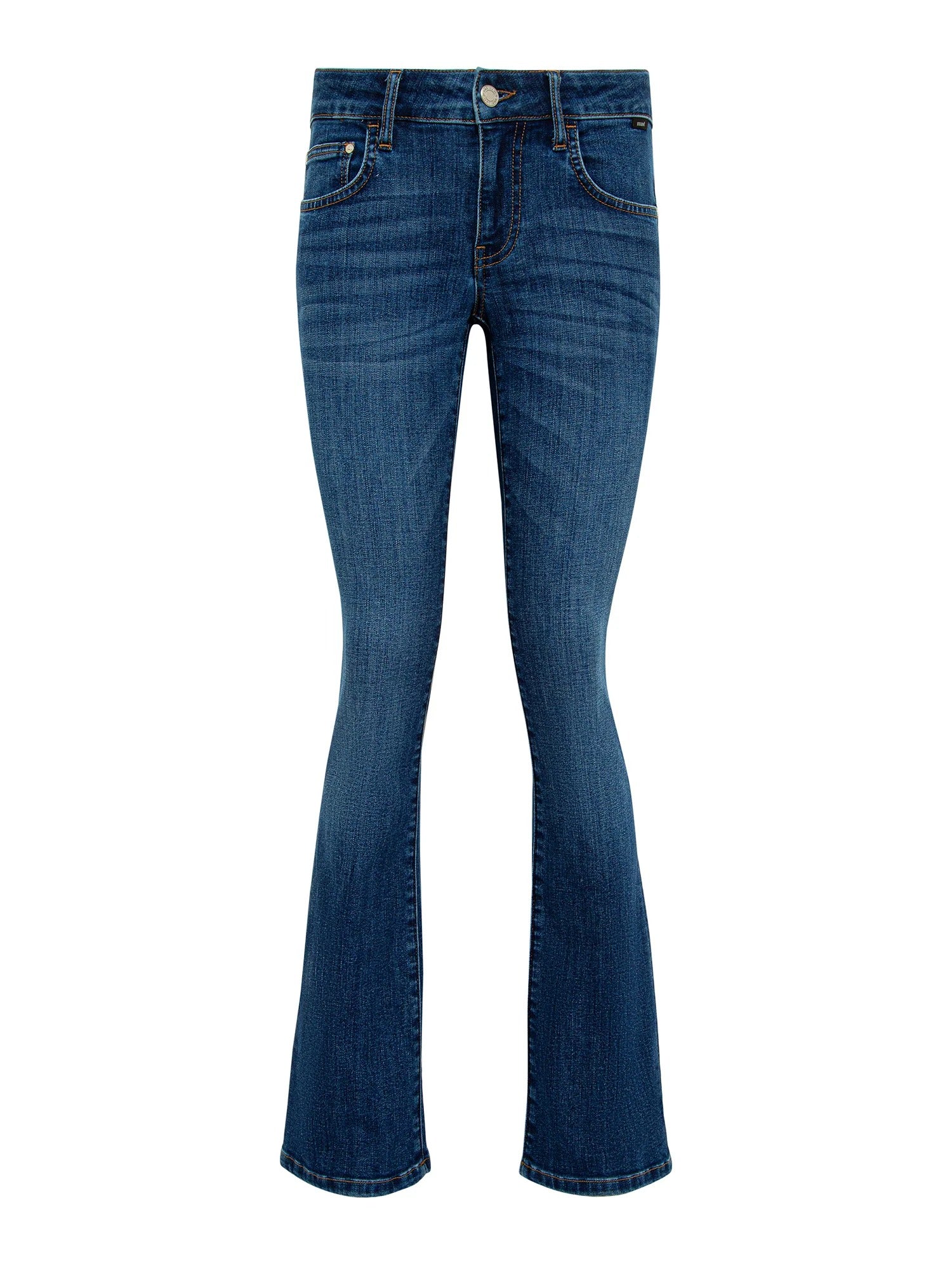 Bella Mid-Rise in Dark Brushed Str Jeans Mavi