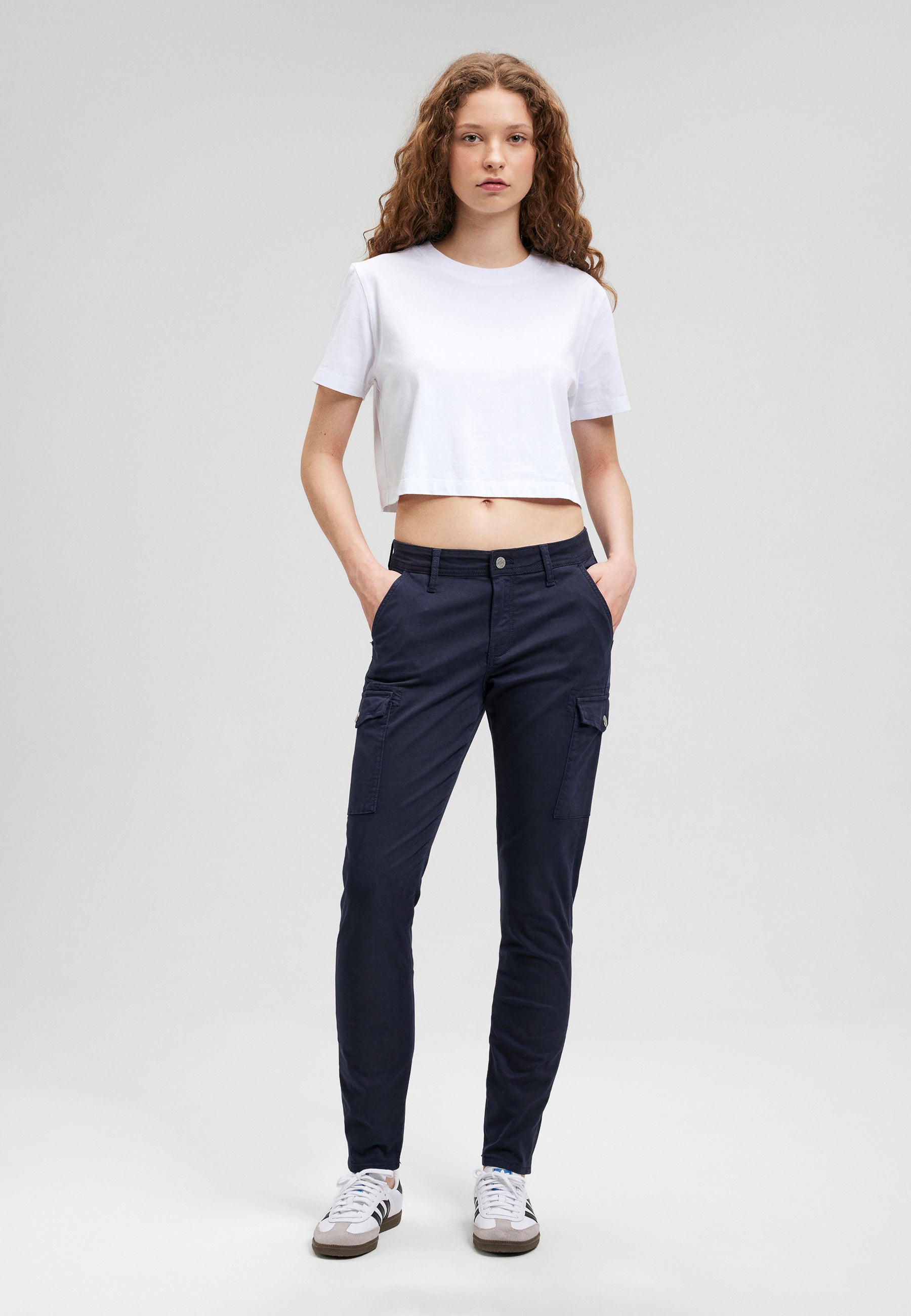 Luzi in Navy Blazer Sateen Pants Mavi   