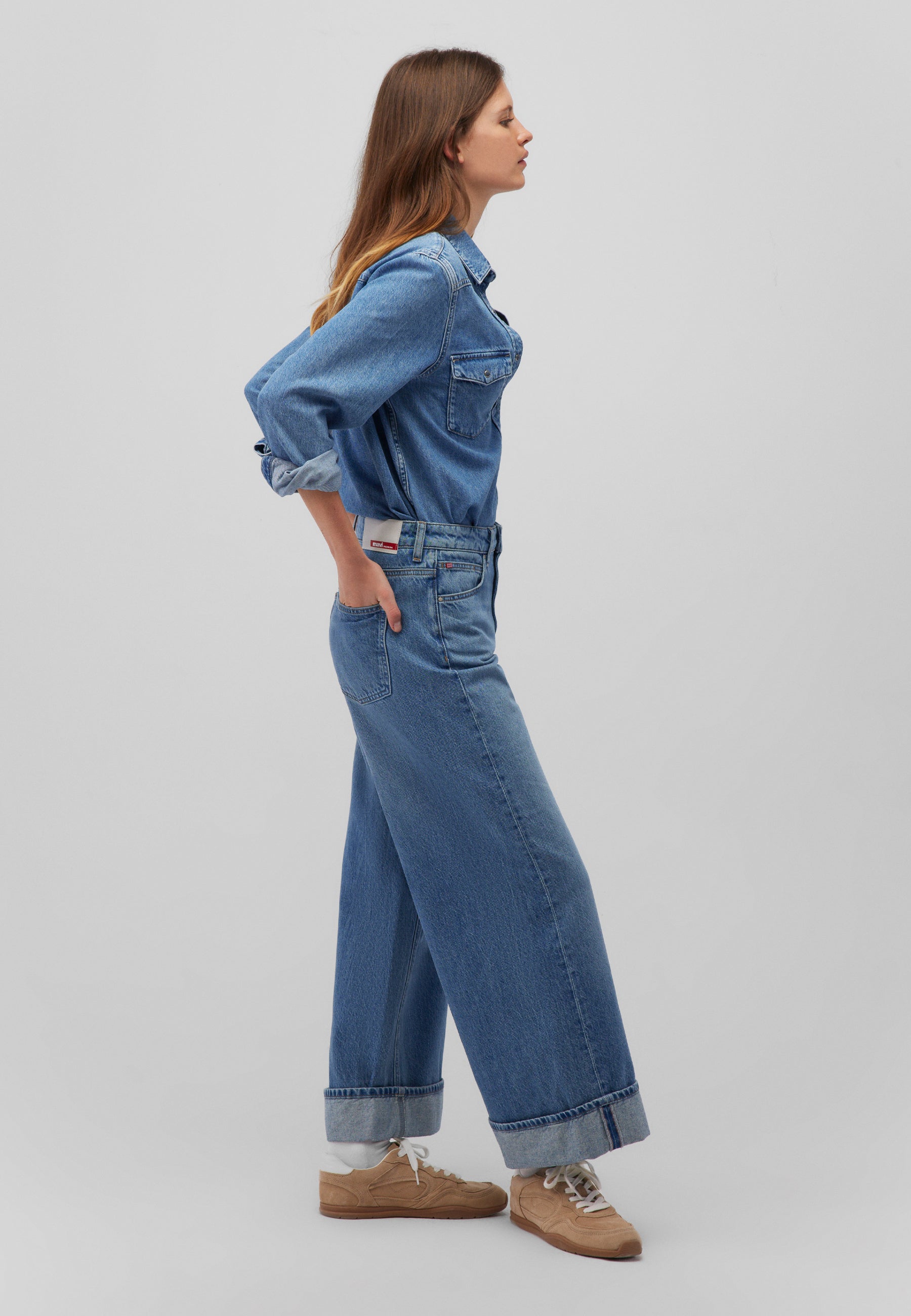 Kyoto in Mid Brushed Denim Jeans Mavi