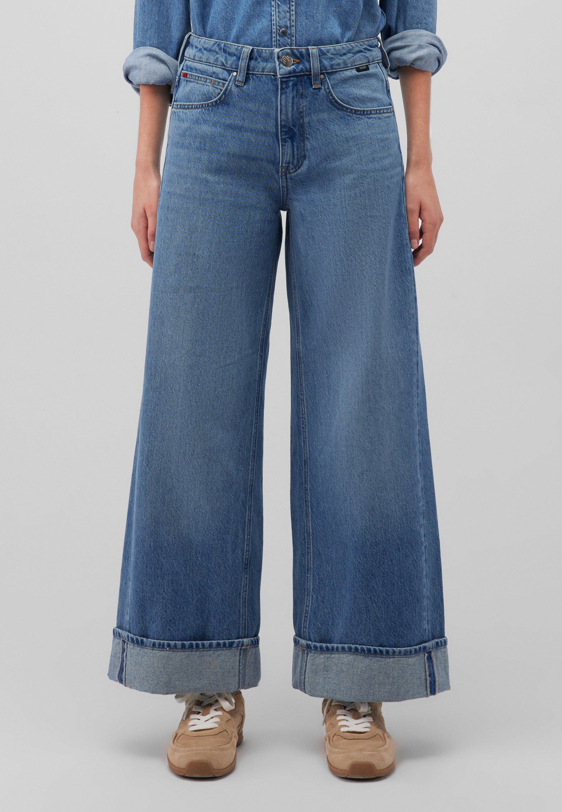 Kyoto in Mid Brushed Denim Jeans Mavi