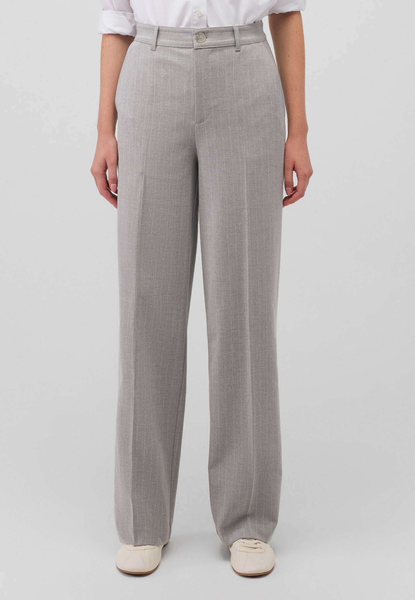 Woven Pants in Grey Stripe Pants Mavi