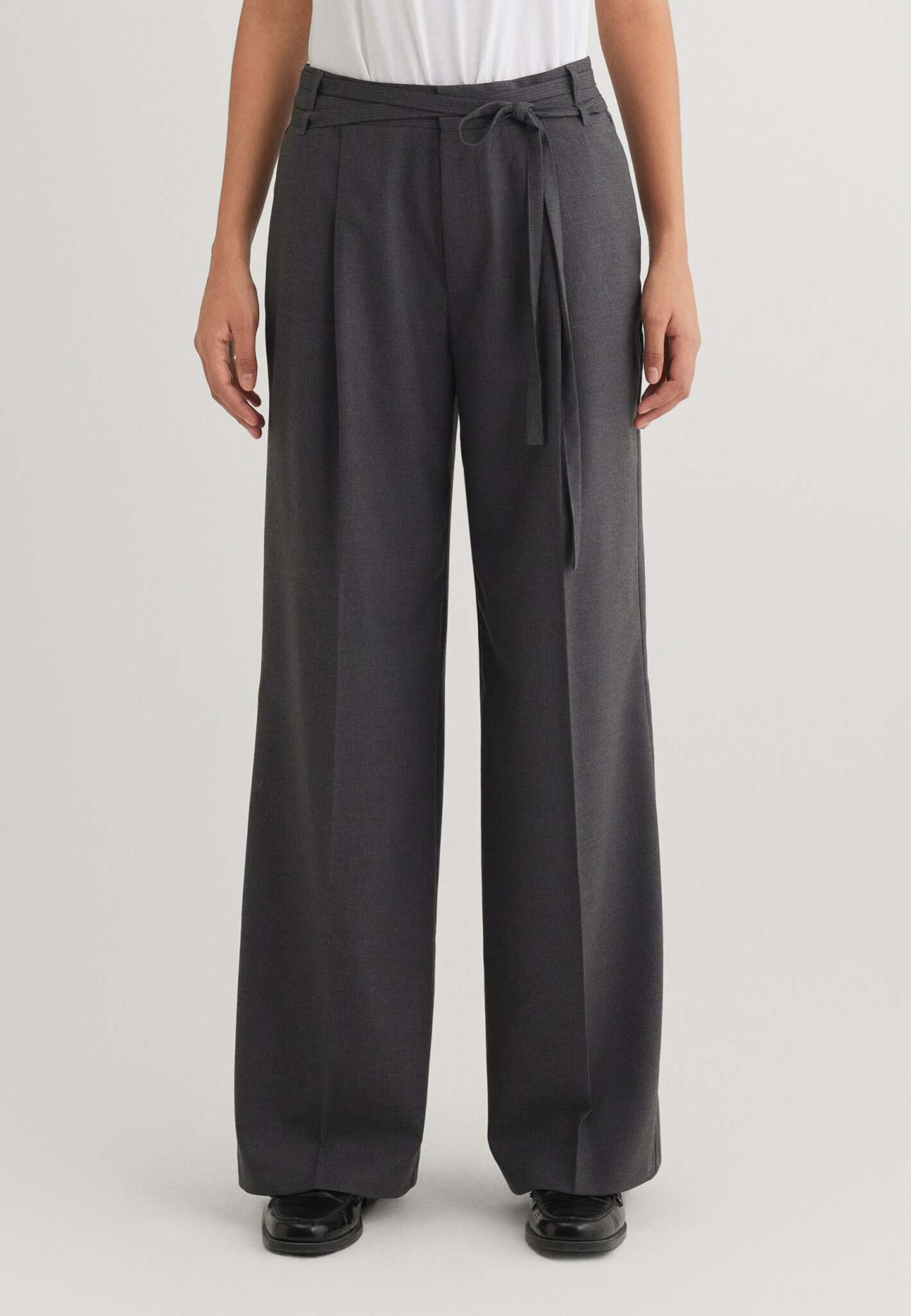 Woven Pants Belt in Antrasit Pin Stripe Pants Mavi