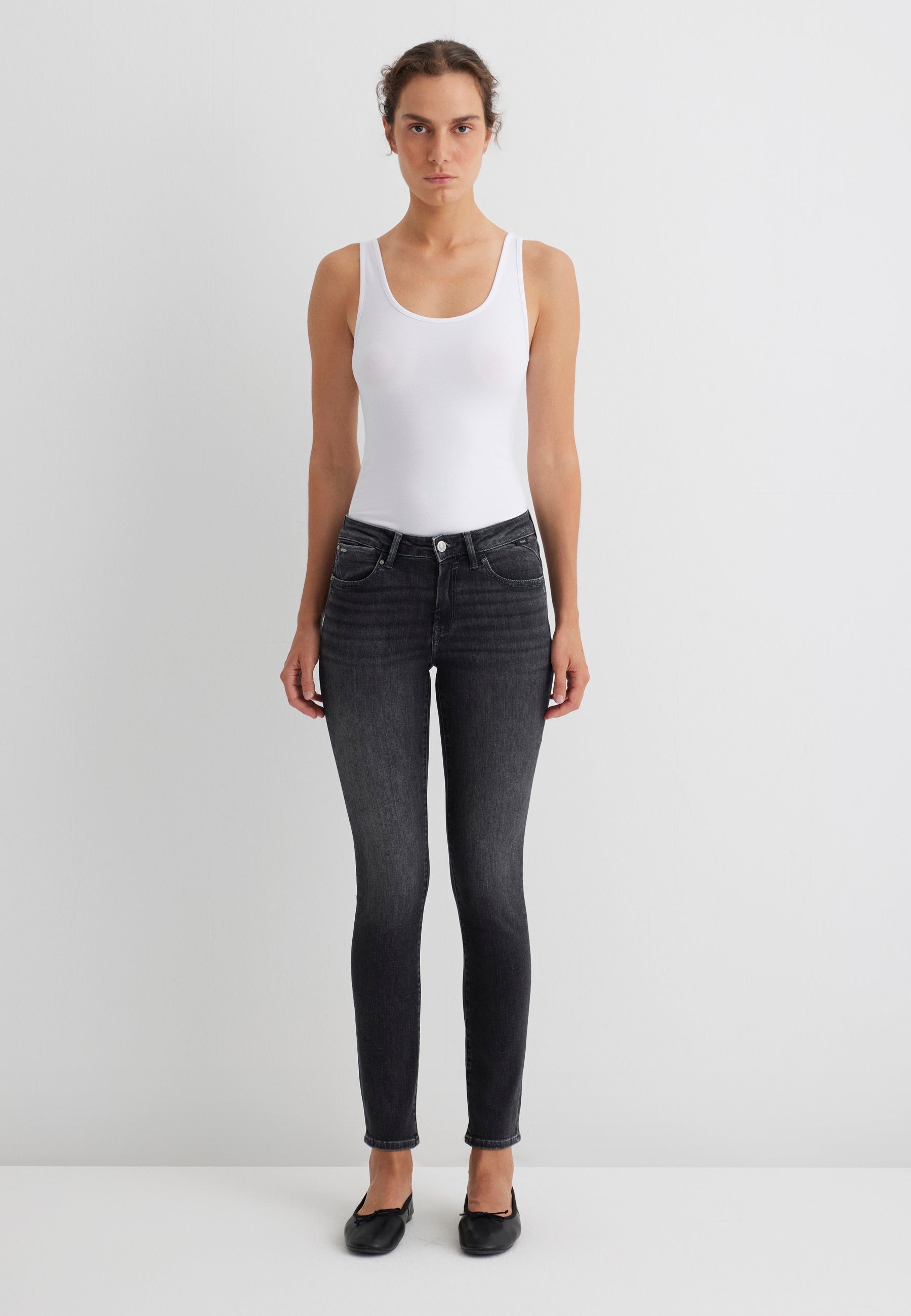 Sophie in Smoke Brushed Glam Jeans Mavi