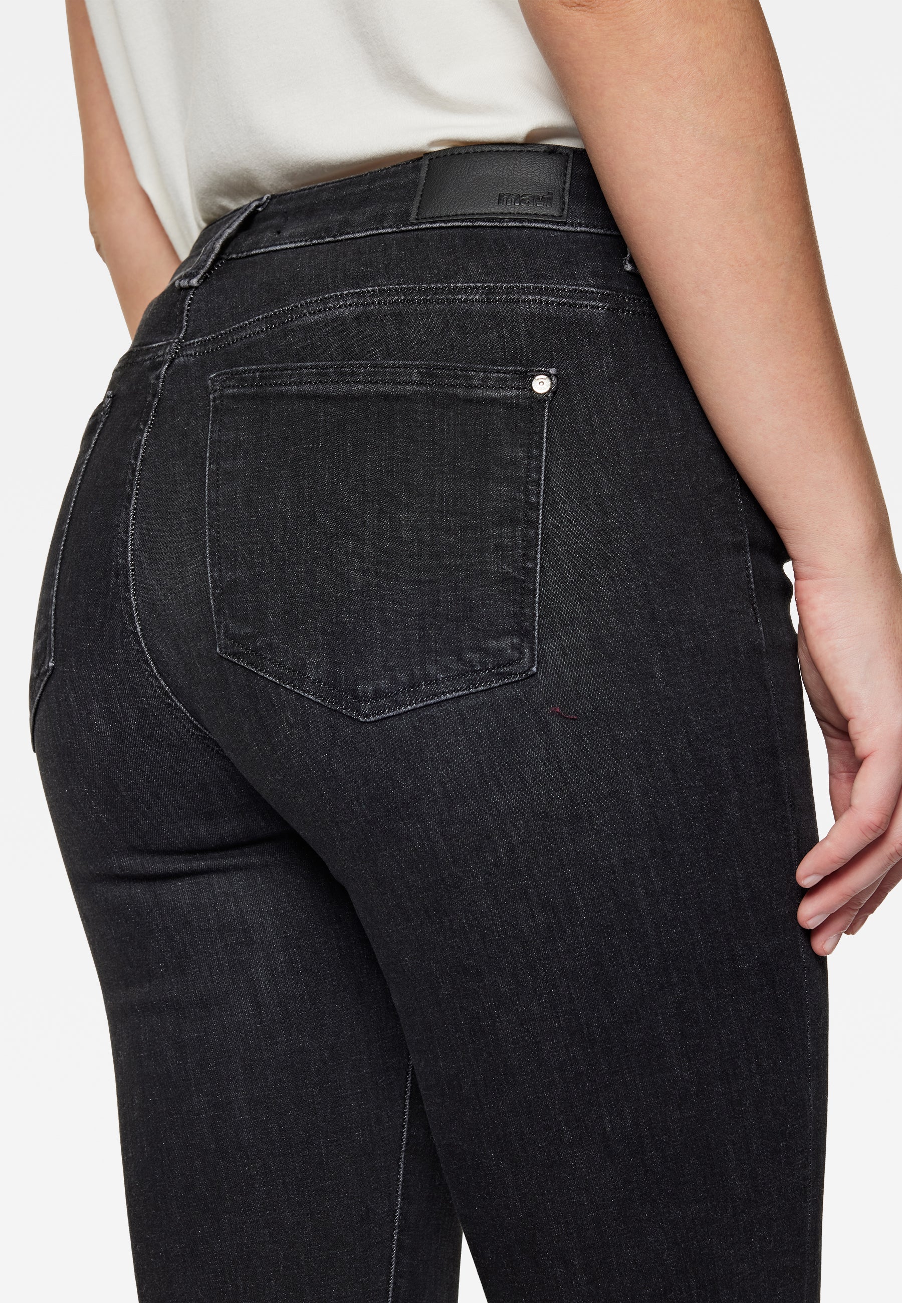 Kendra in Smoke Brushed Glam Jeans Mavi   