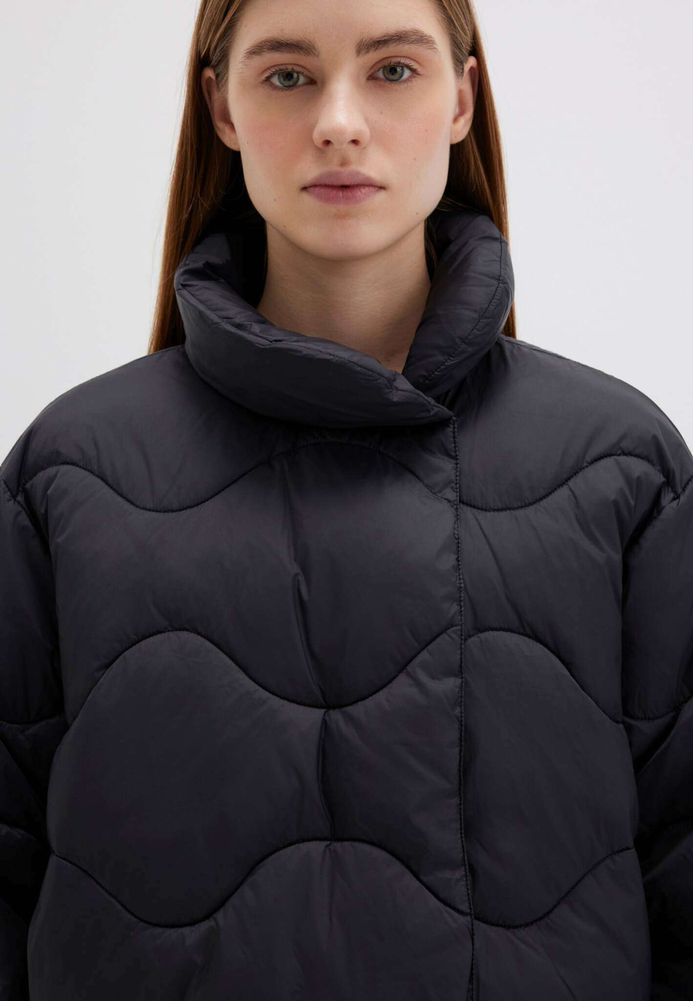 High Collar Jacket in Black Jackets Mavi