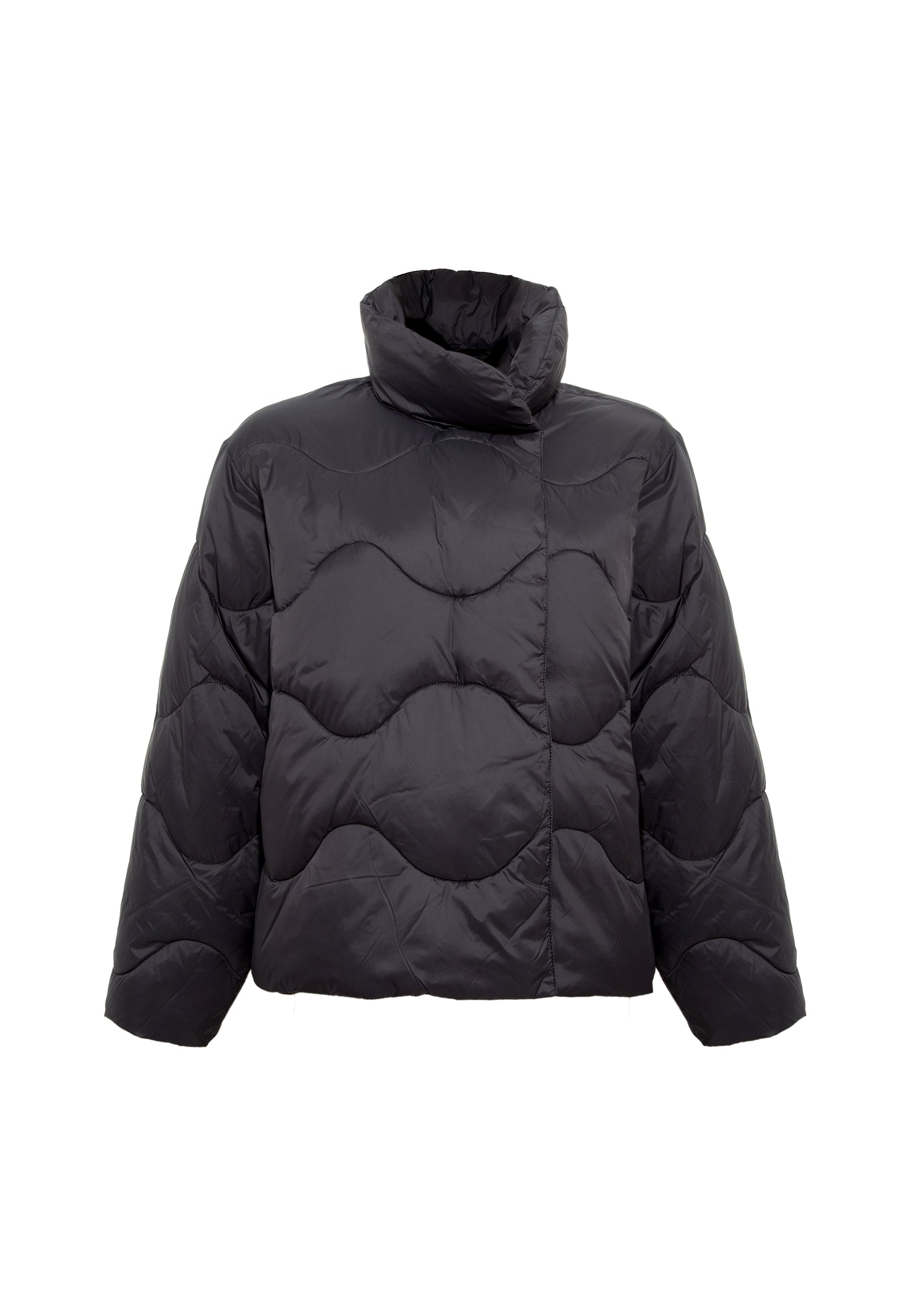 High Collar Jacket in Black Jackets Mavi