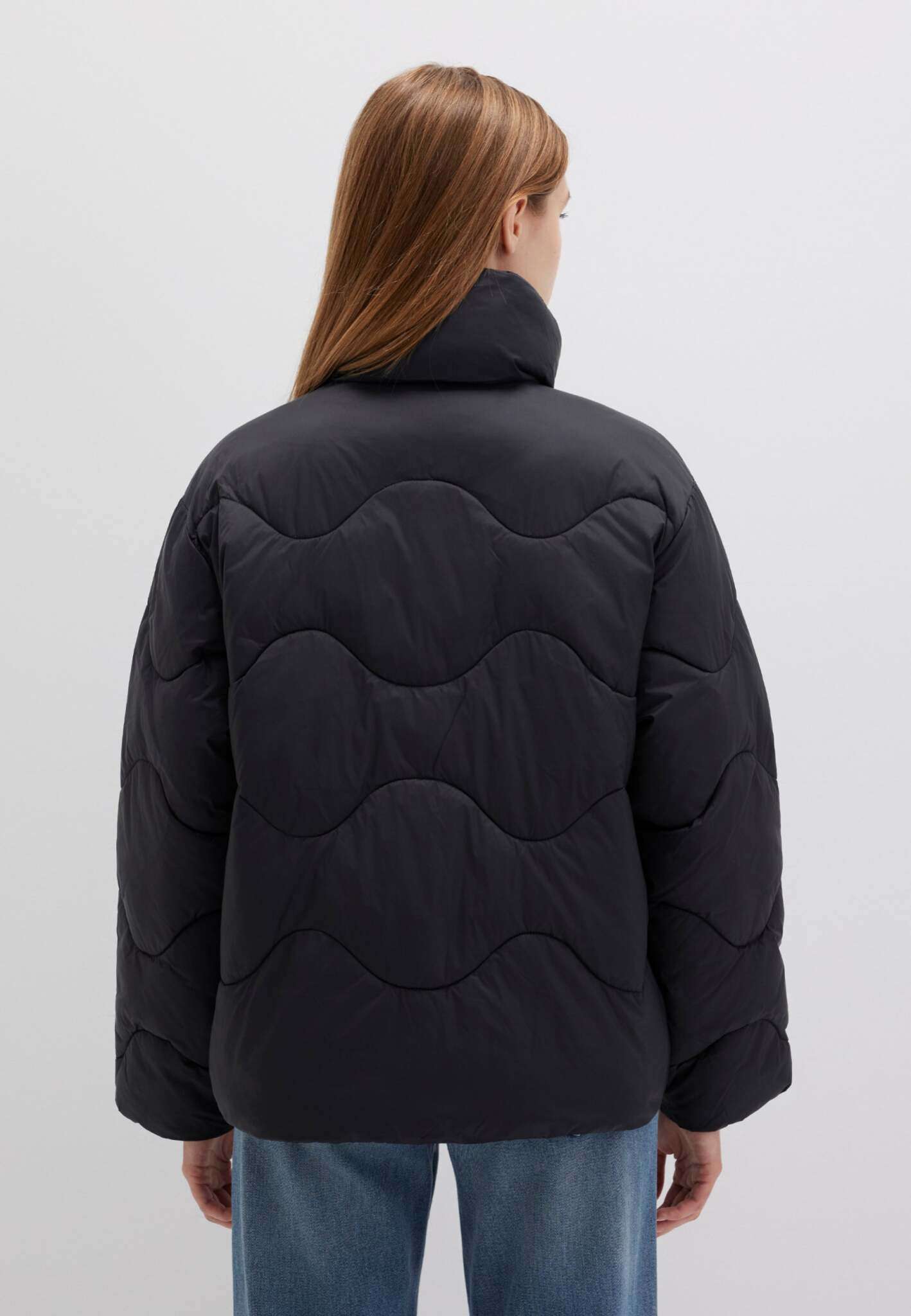 High Collar Jacket in Black Jackets Mavi