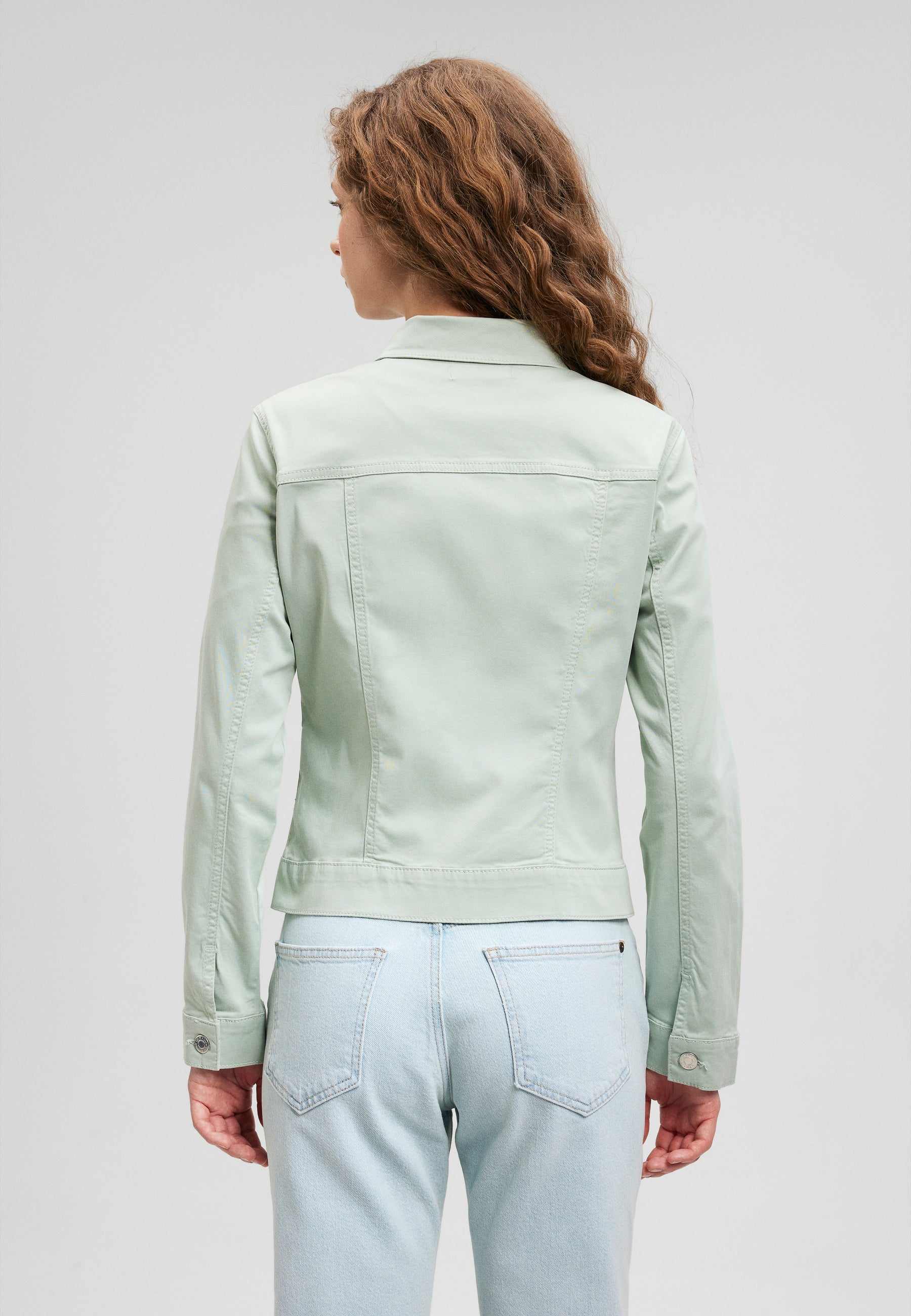 Daisy in Jadeite Sateen Jackets Mavi   