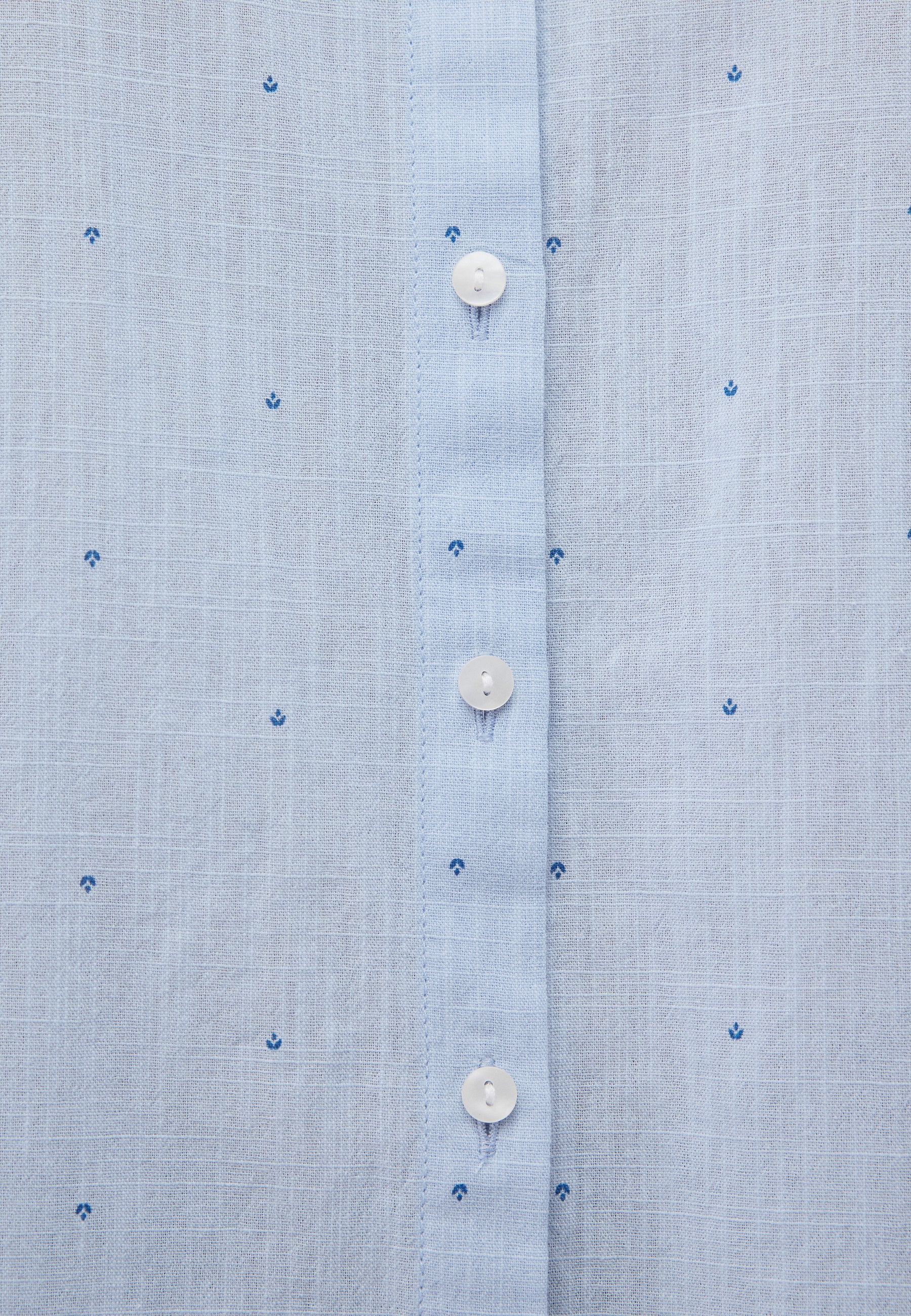 Woven Shirt in Ensign Blue Tiny Leaf Print Shirts Mavi