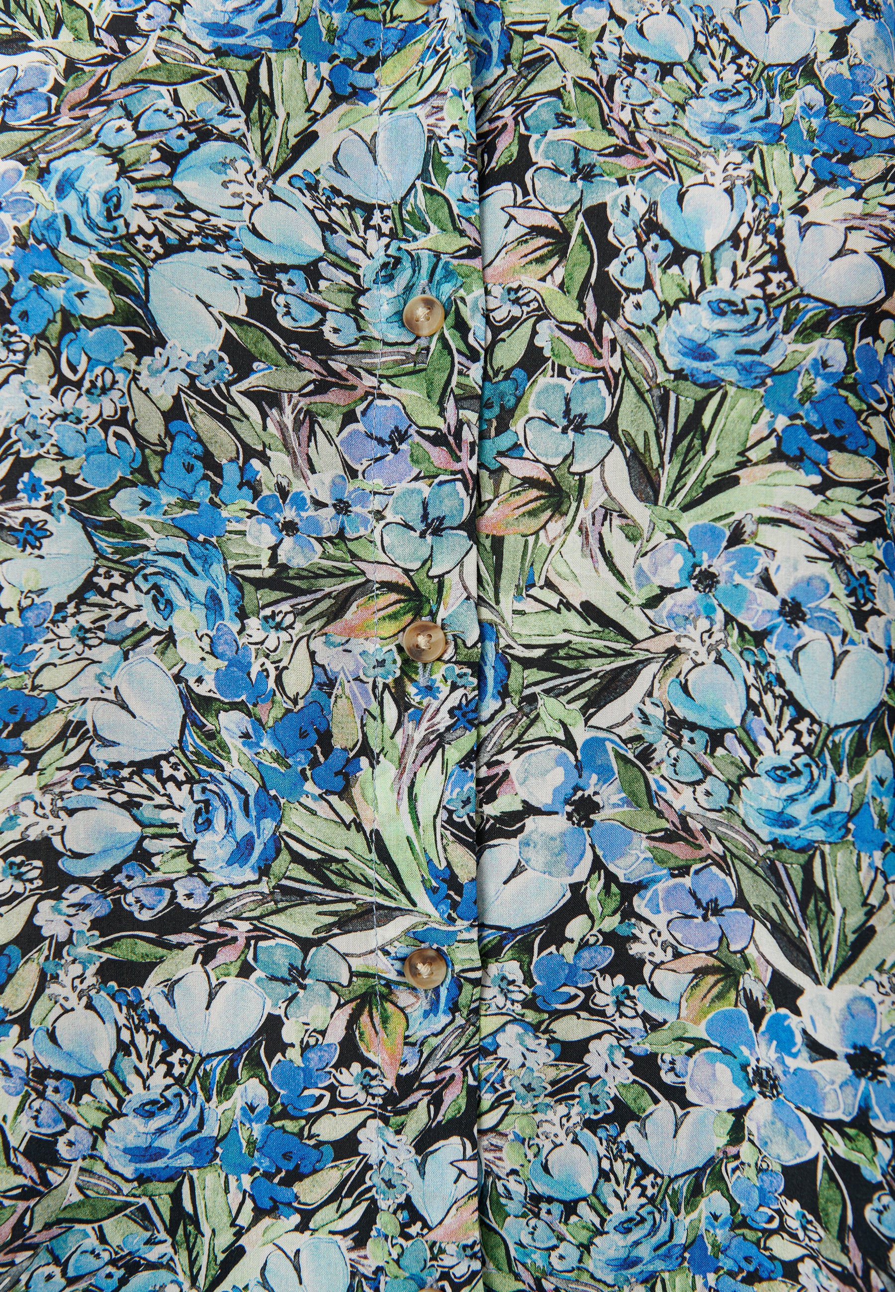 Short Sleeve Shirt in Blue Garden Print Shirts Mavi   