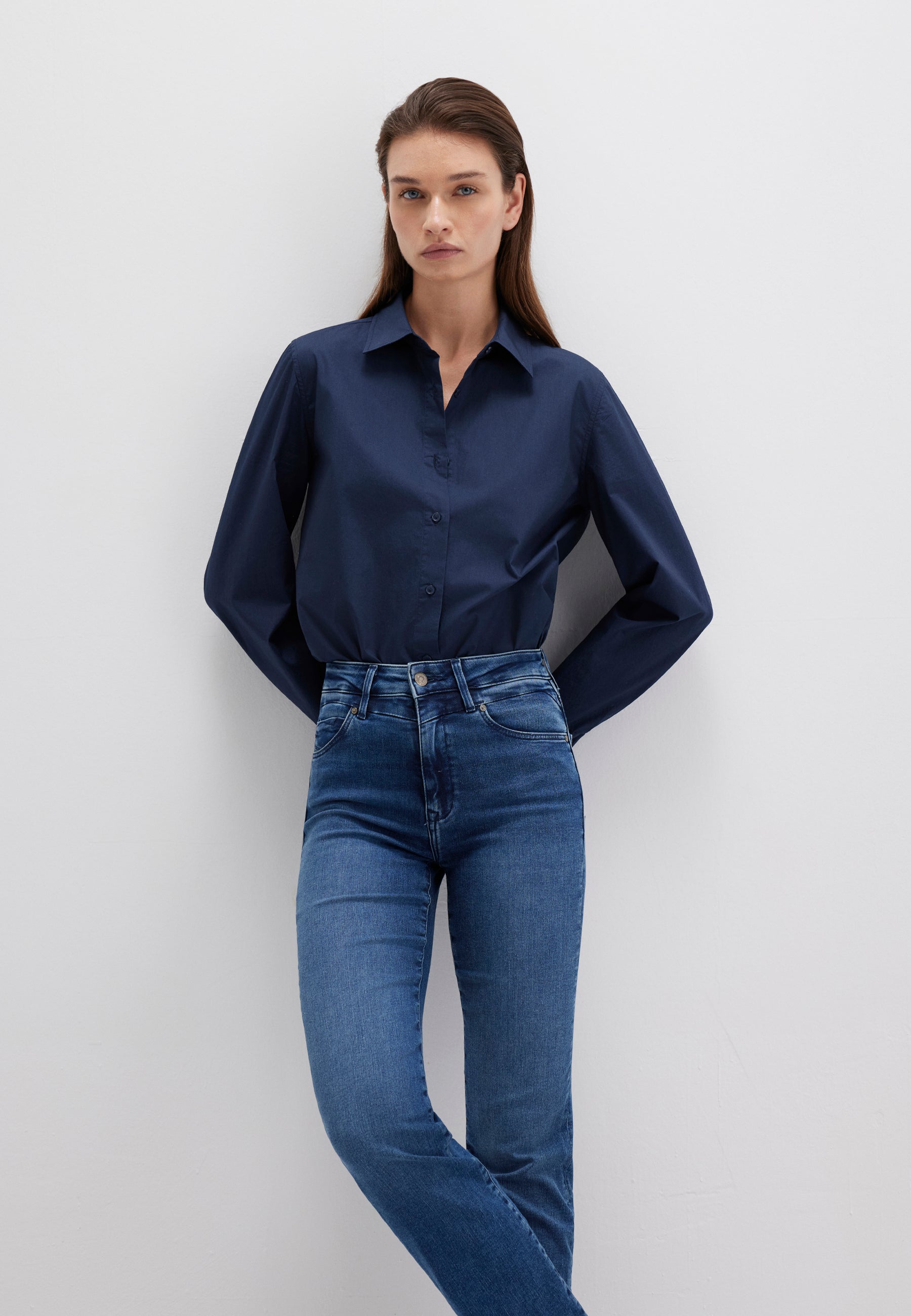 Long Sleeve Shirt in Navy Blazer Shirts Mavi