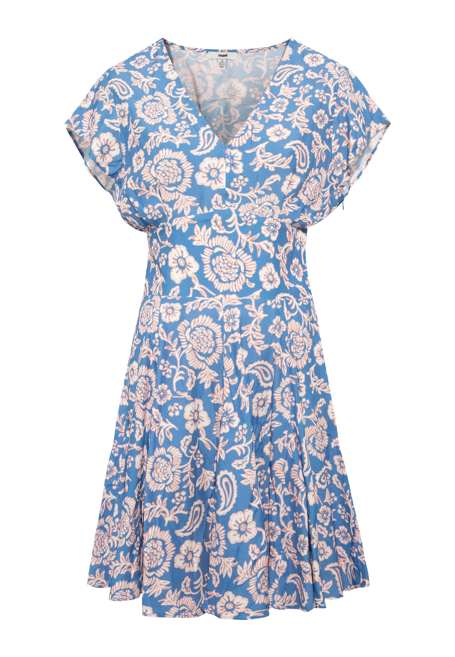 Mini Woven Dress in Blue Paisley Print Dresses Mavi   